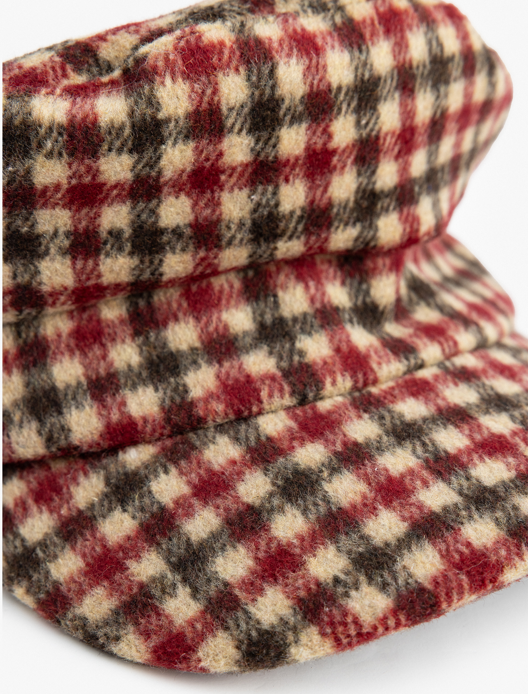 Kadın Ekose Kasket Şapka Yumuşak Dokulu