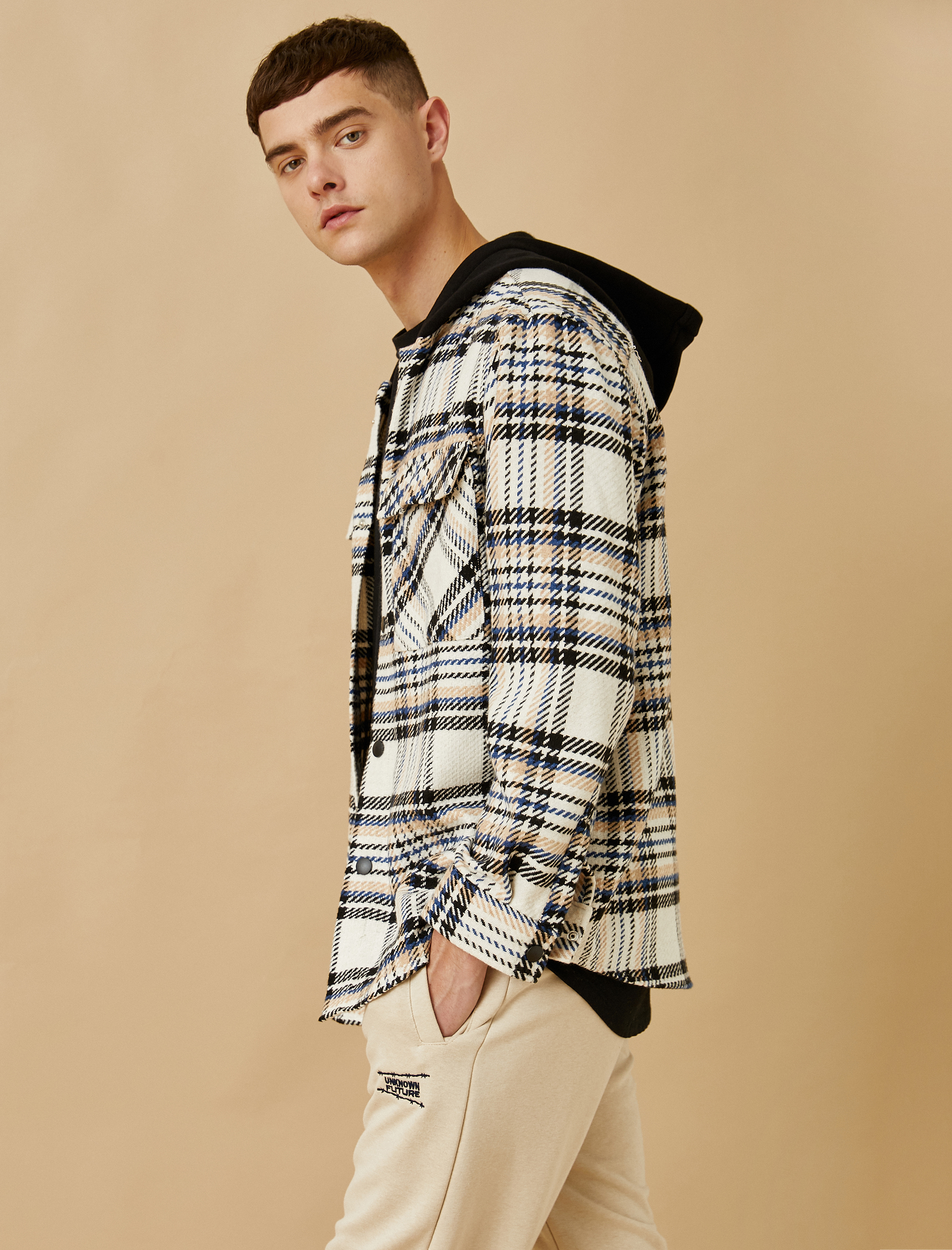   Oduncu Gömleği Kapüşonlu Ekoseli