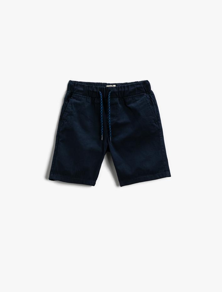 Erkek Çocuk Şort Belden Bağlamalı Cepli Pamuklu