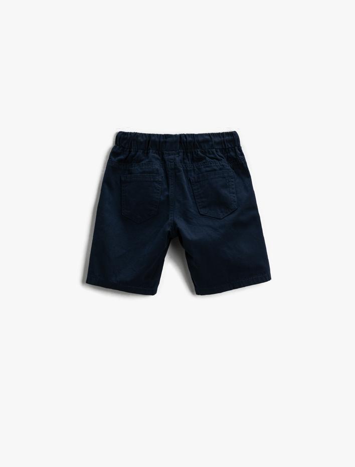 Erkek Çocuk Şort Belden Bağlamalı Cepli Pamuklu