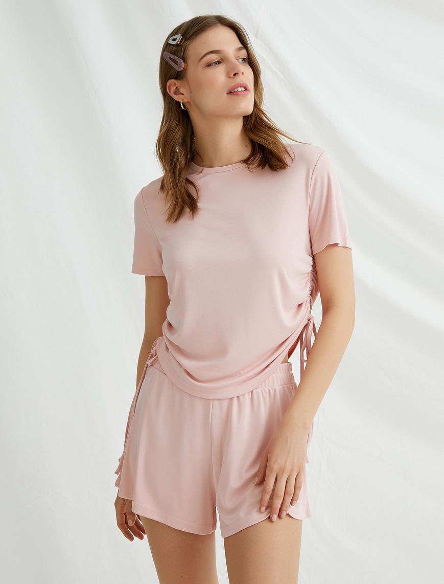   Büzgülü Pijama Üstü