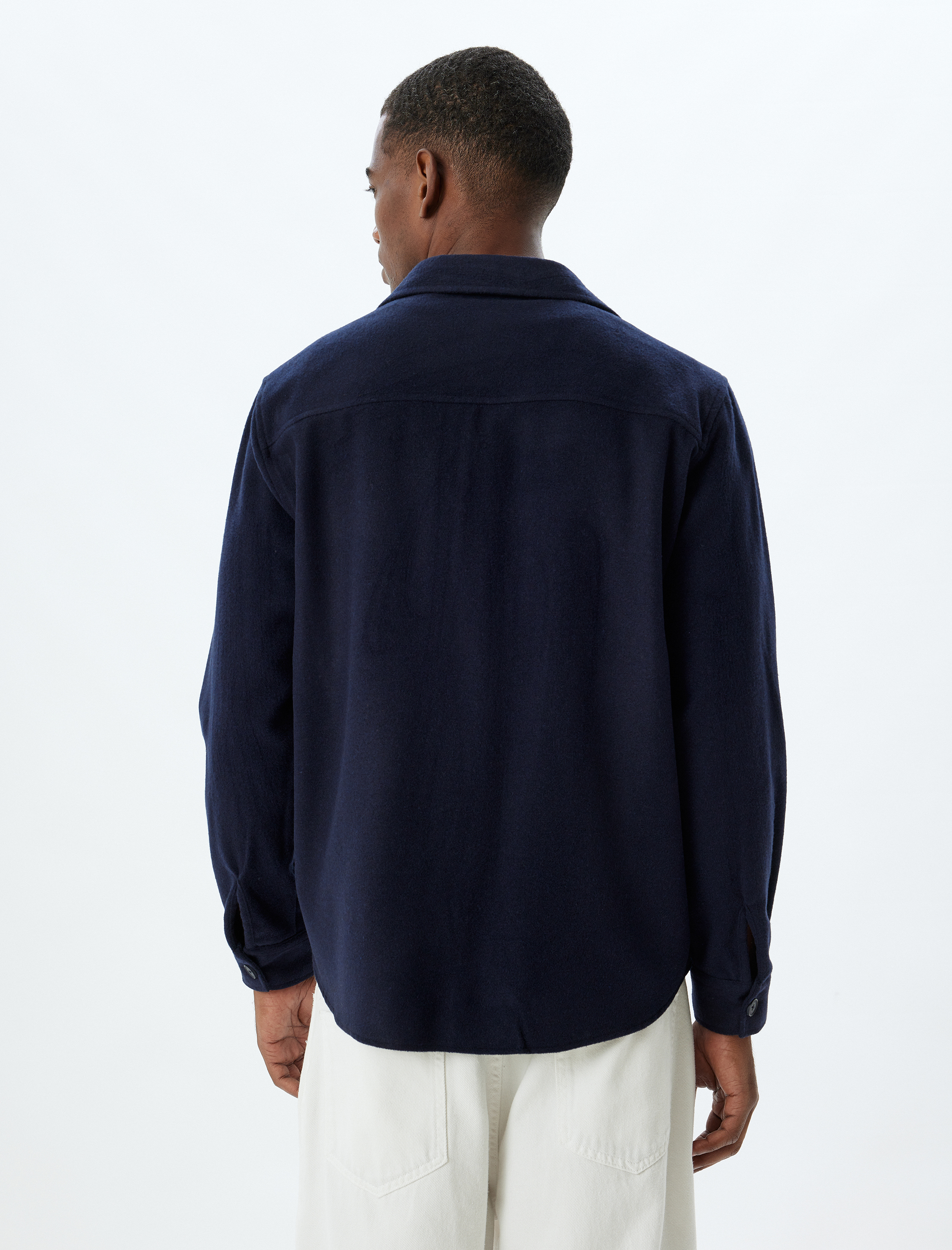   Uzun Kollu Gömlek Cep Detaylı Pamuk Karışımlı Regular Fit