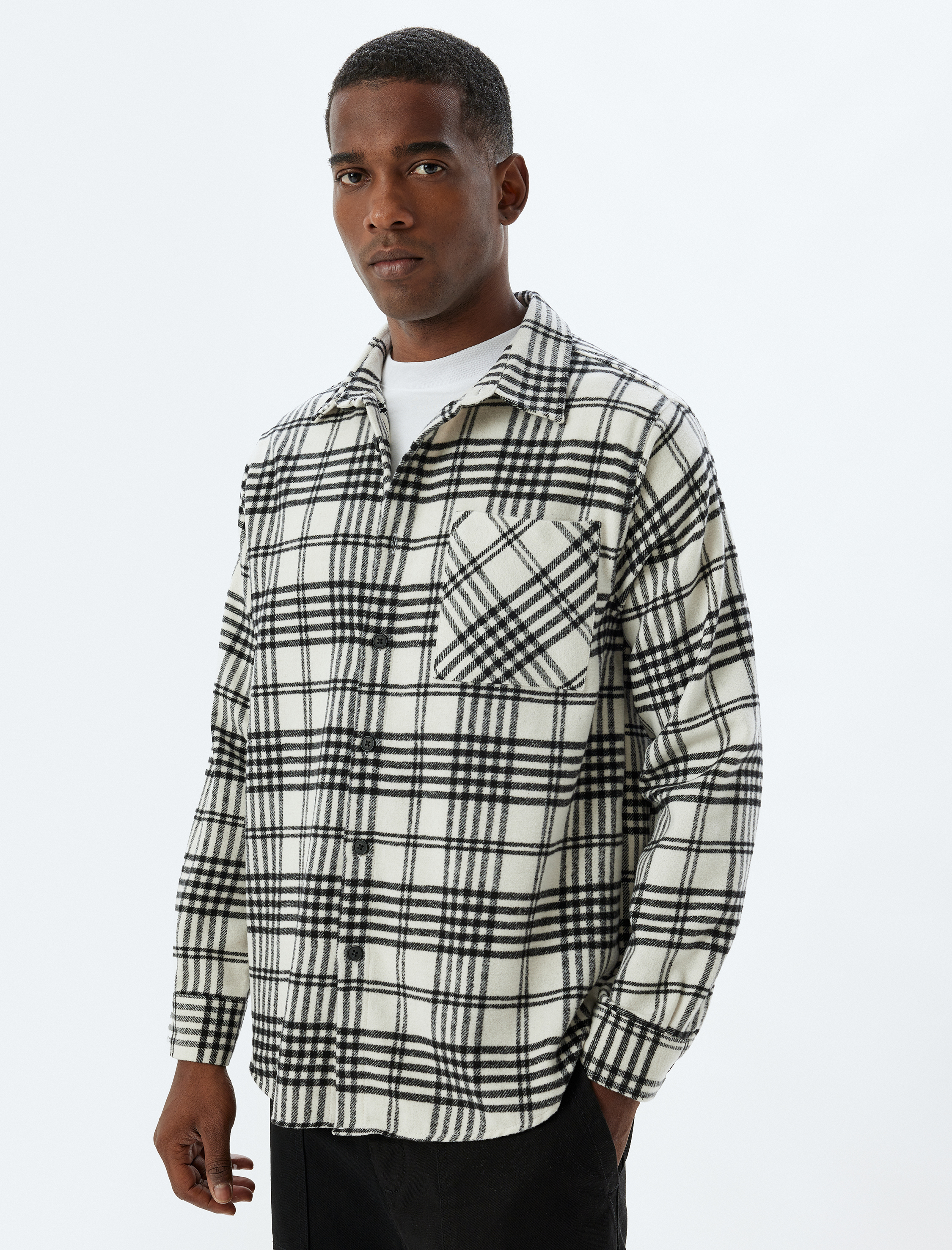 Oduncu Gömlek Uzun Kollu Kışlık Cep Detaylı Pamuk Karışımlı Regular Fit