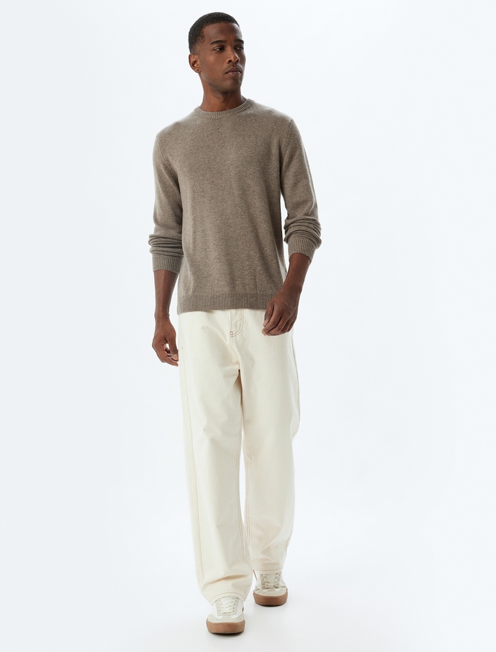  Kışlık Triko Kazak Basic Bisiklet Yaka Viskon