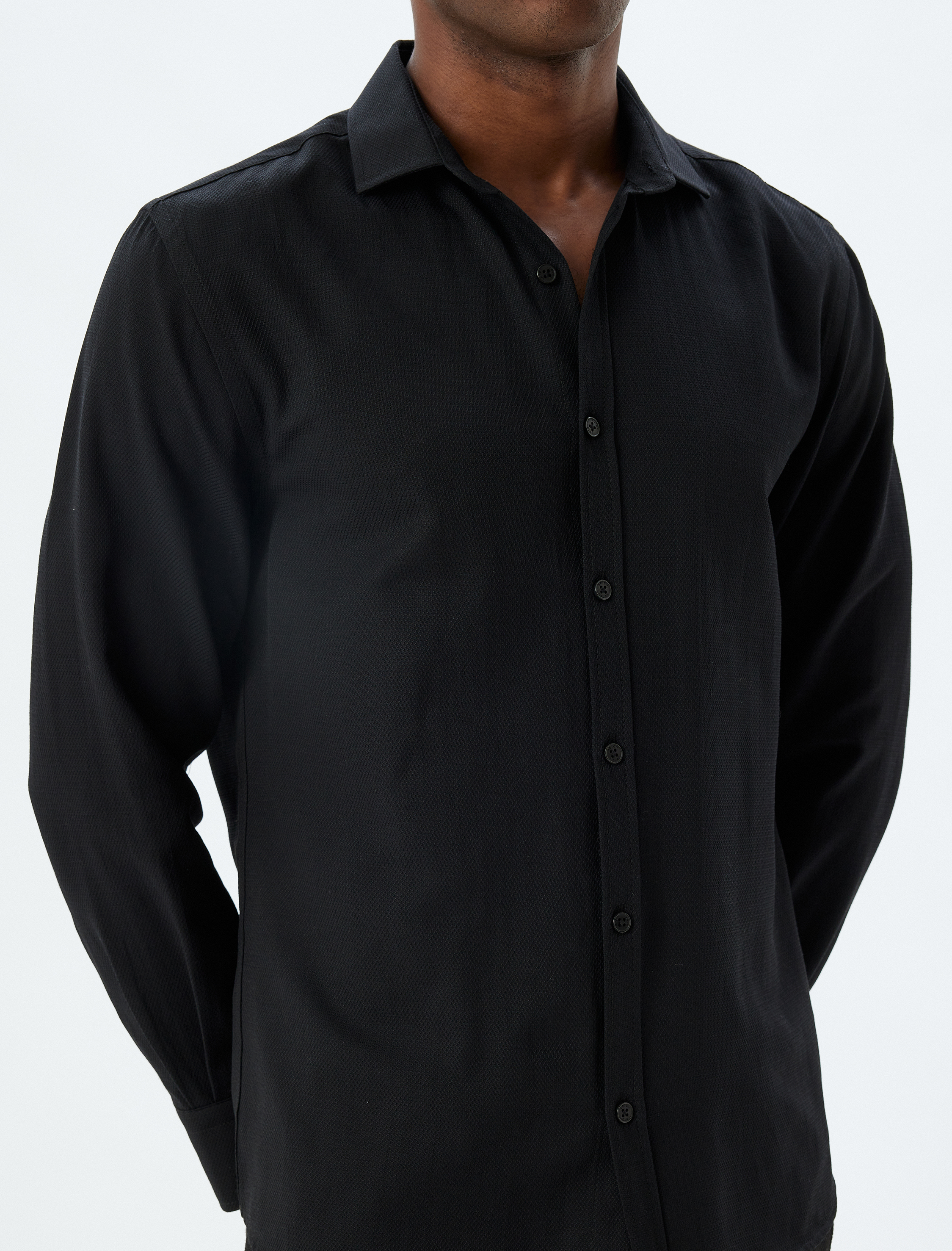 Slim Fit Gömlek Uzun Kollu Pamuk Karışımlı