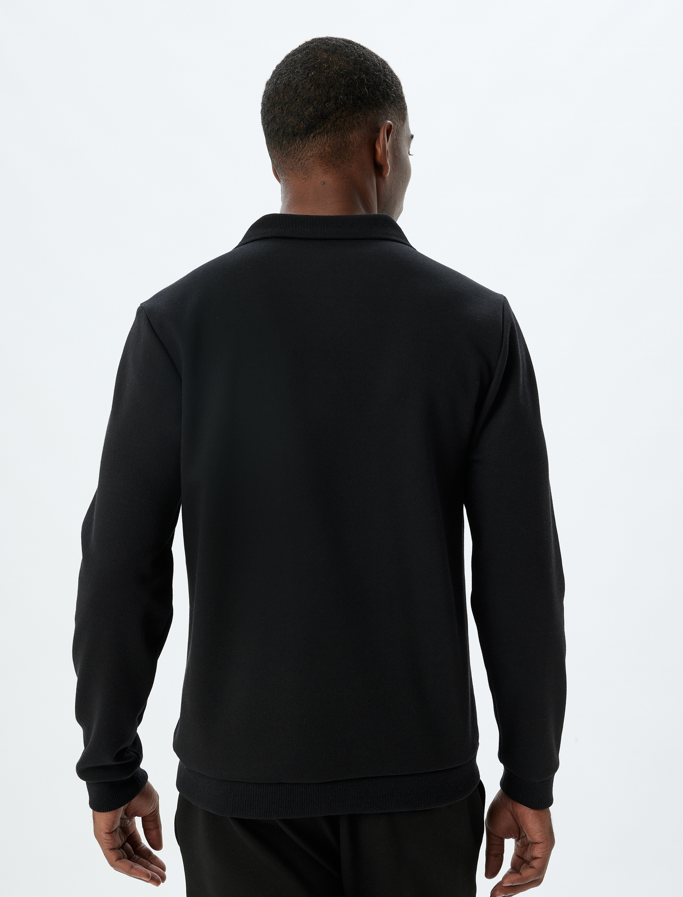   Pamuk Karışımlı Uzun Kollu Boxy Polo Yaka Kazak