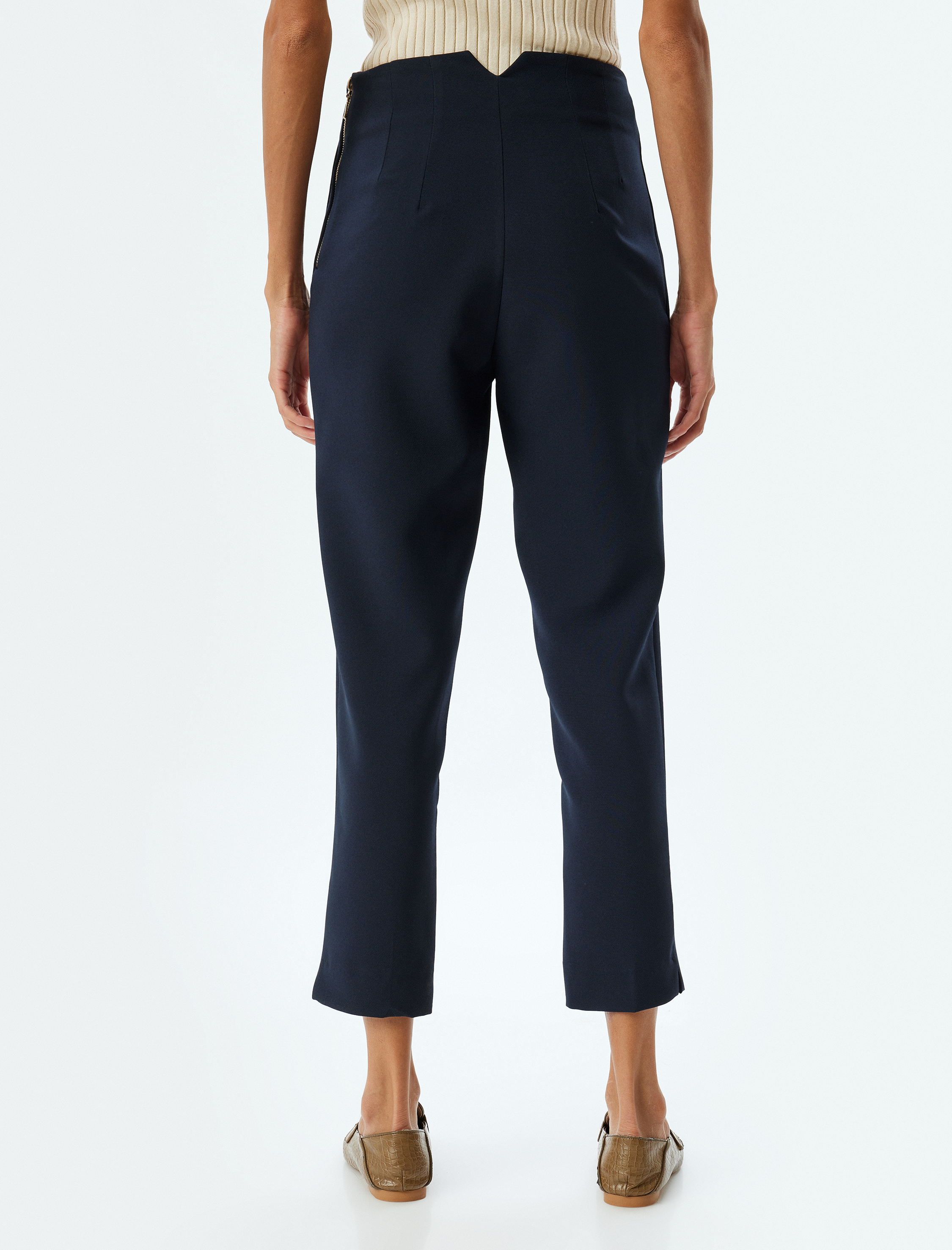   Yüksek Bel Slim Fit Cepli Cigarette Pantolon