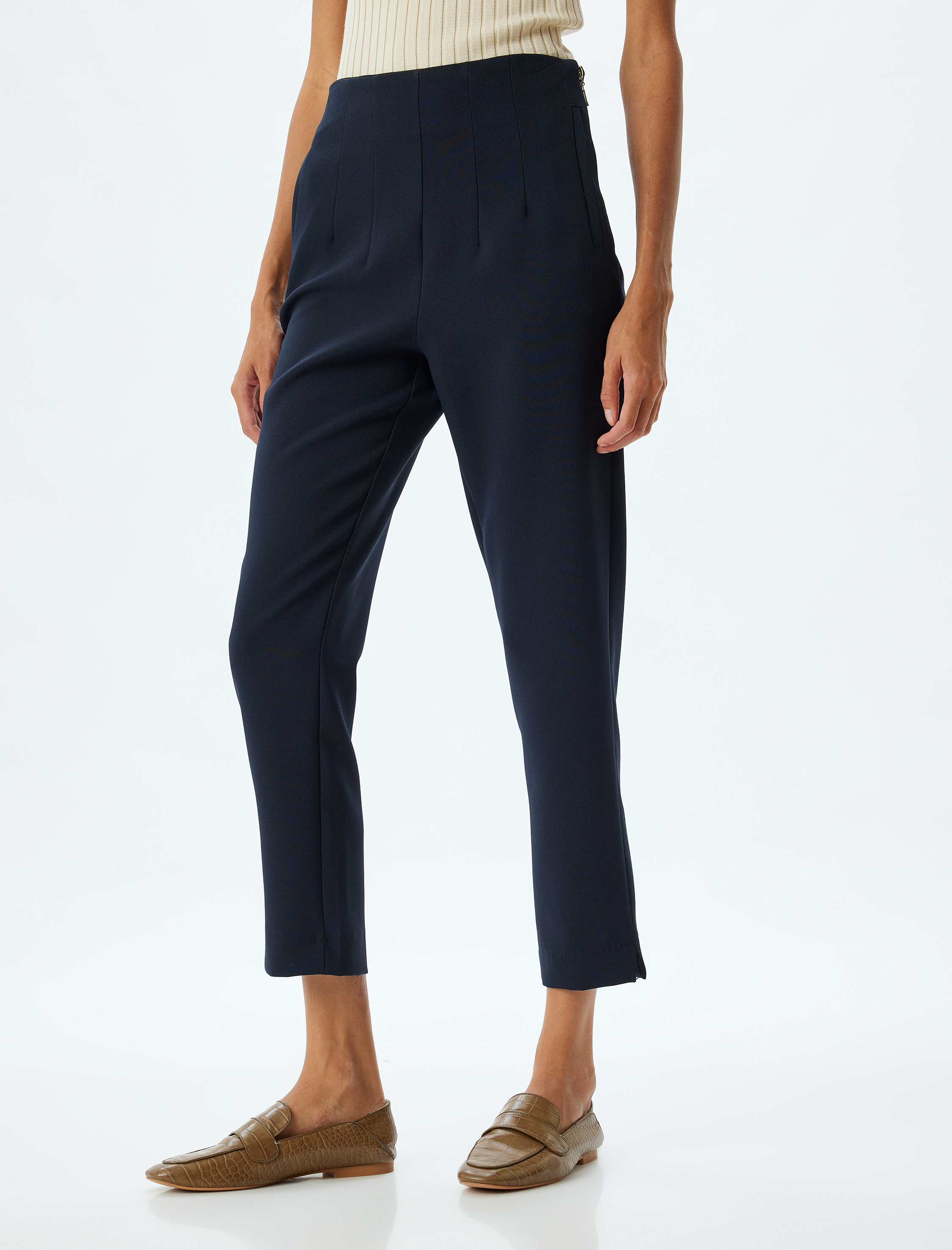   Yüksek Bel Slim Fit Cepli Cigarette Pantolon