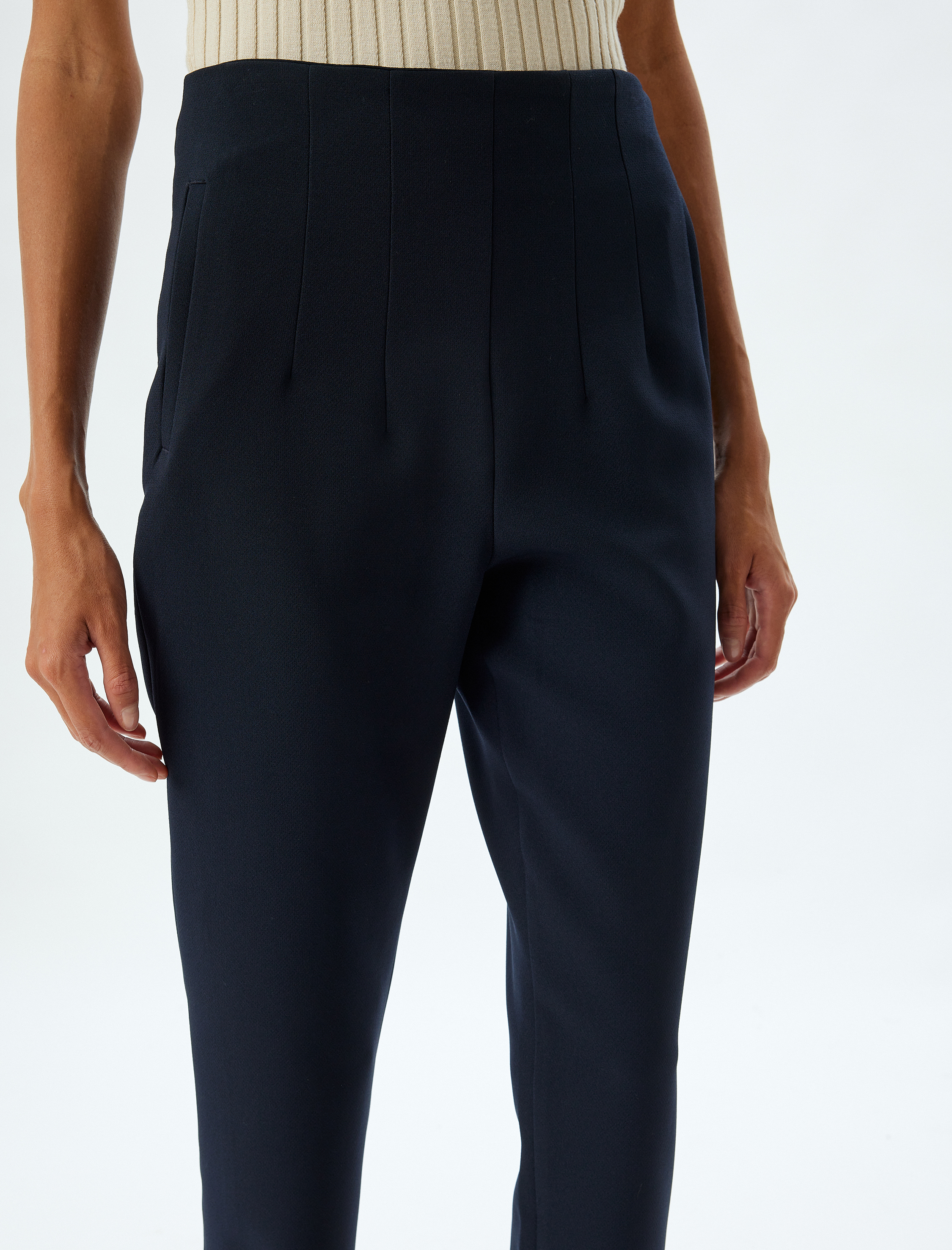   Yüksek Bel Slim Fit Cepli Cigarette Pantolon