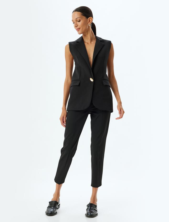  Standart Bel Cepli Slim Fit Cigarette Pantolon