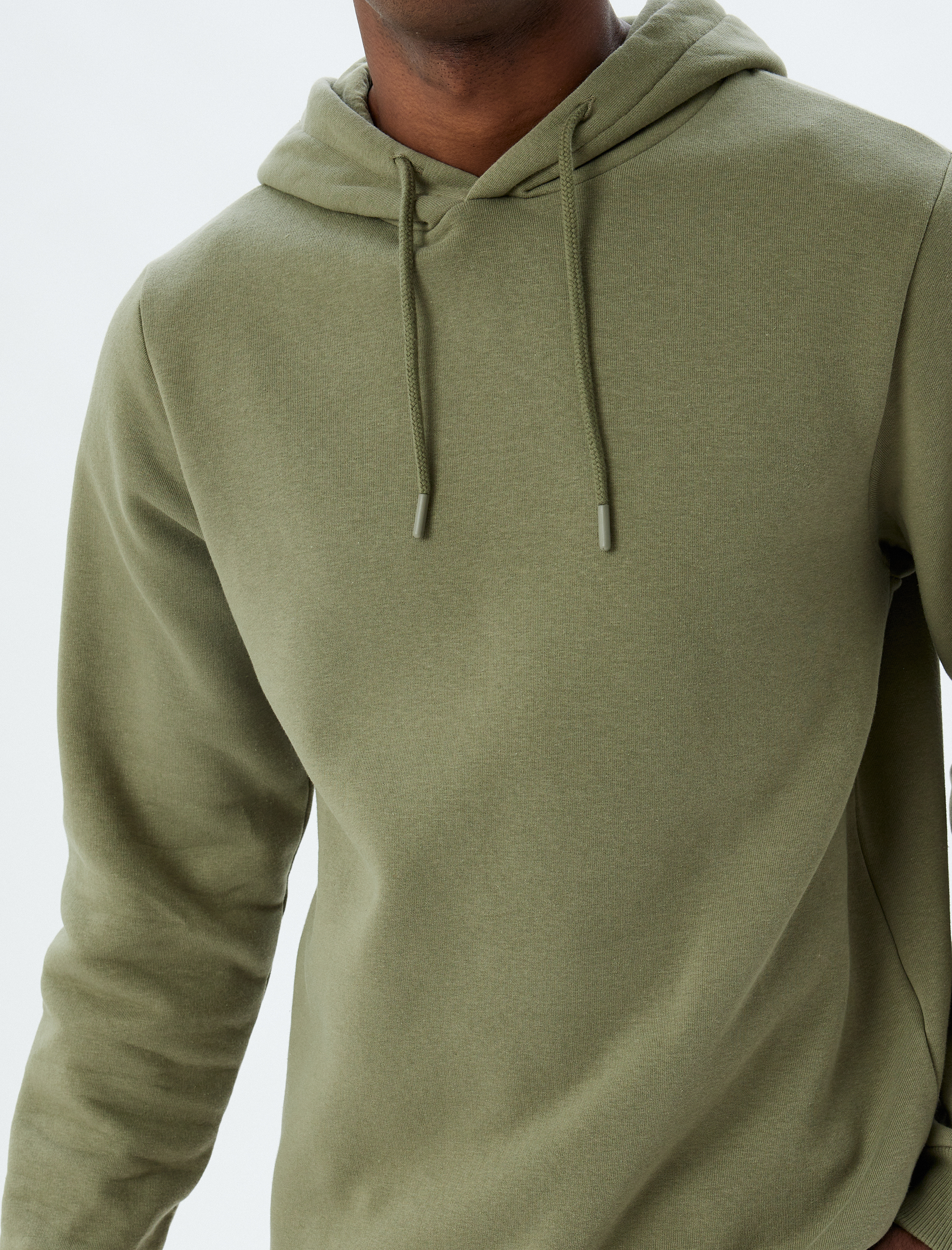   Şardonlu Pamuk Karışımlı Basic Kapşonlu Sweatshirt