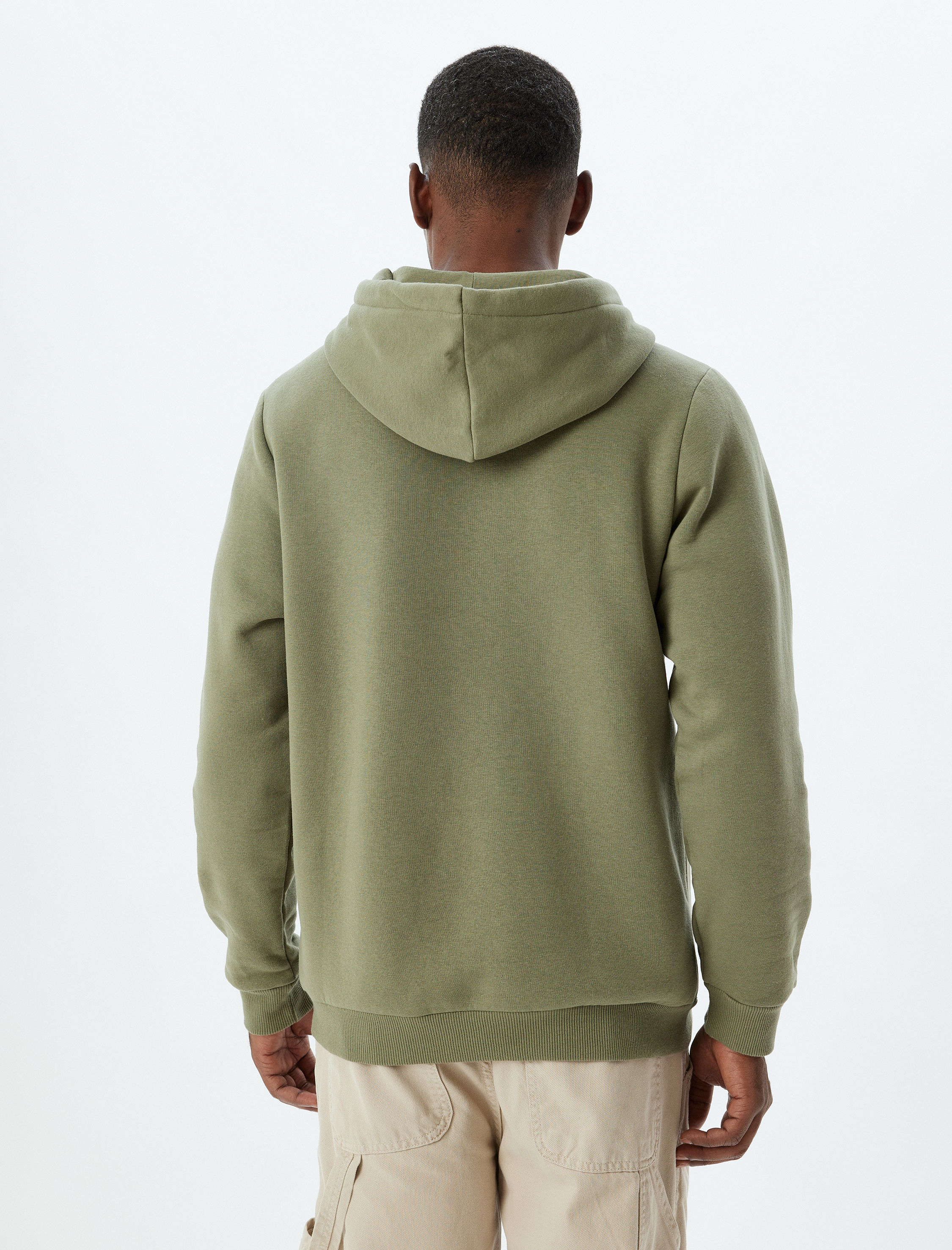   Şardonlu Pamuk Karışımlı Basic Kapşonlu Sweatshirt