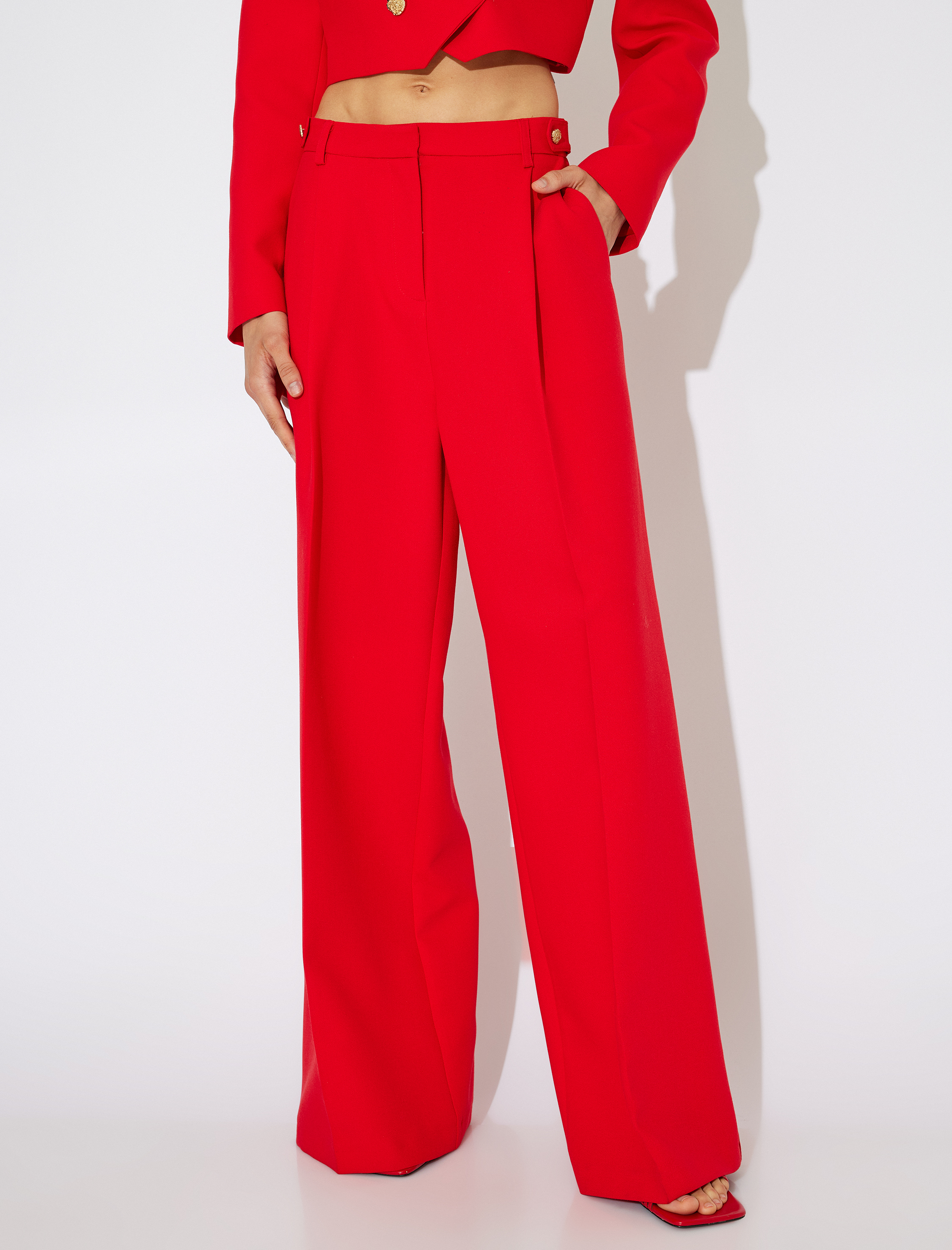   Koton X Zeynep Bastık - Pile Detaylı Cepli Düşük Bel Palazzo Pantolon