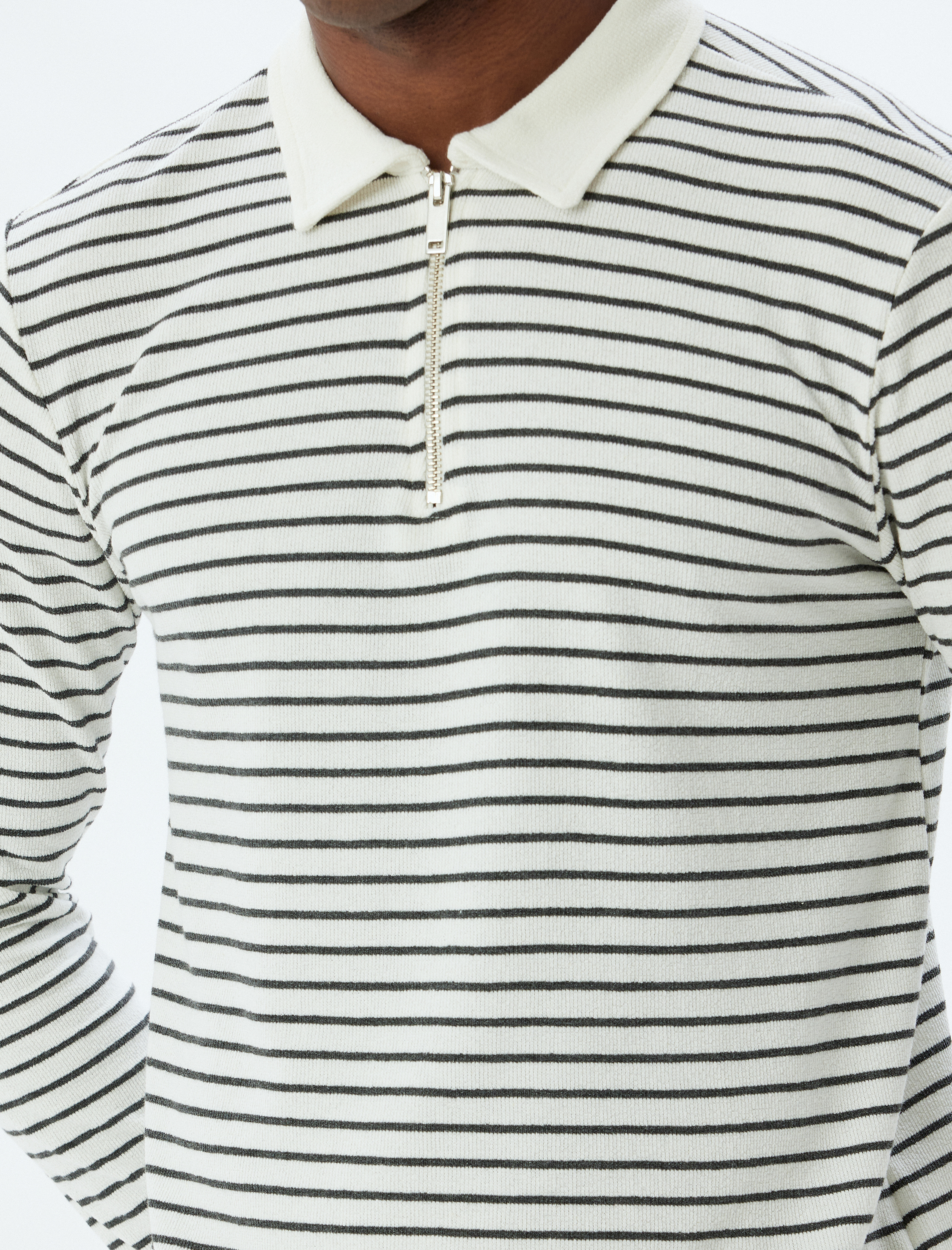   Fermuarlı Yaka Kazak Pamuk Karışımlı