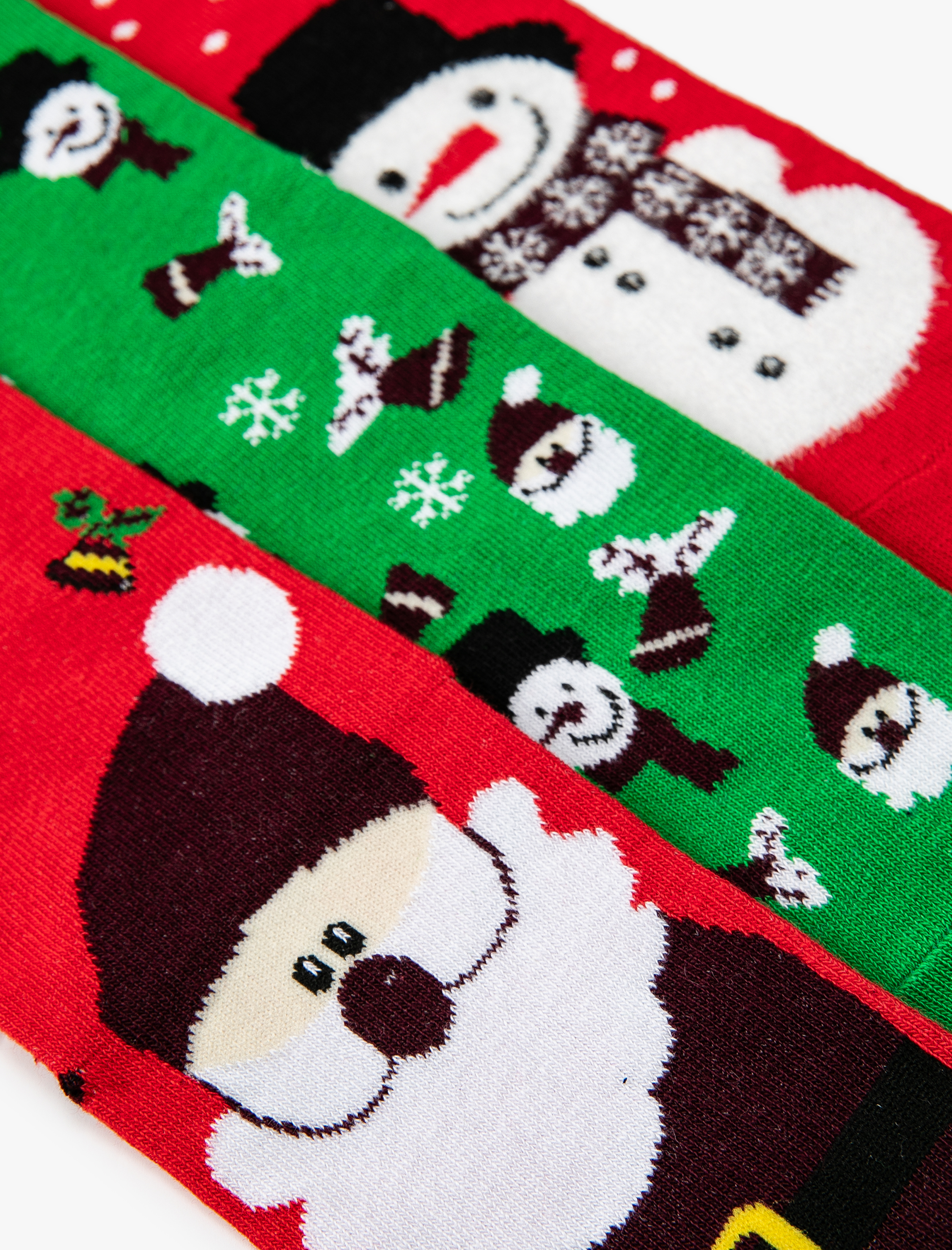 Kadın 3'lü Yılbaşı Çorabı Seti Çok Renkli Desenli