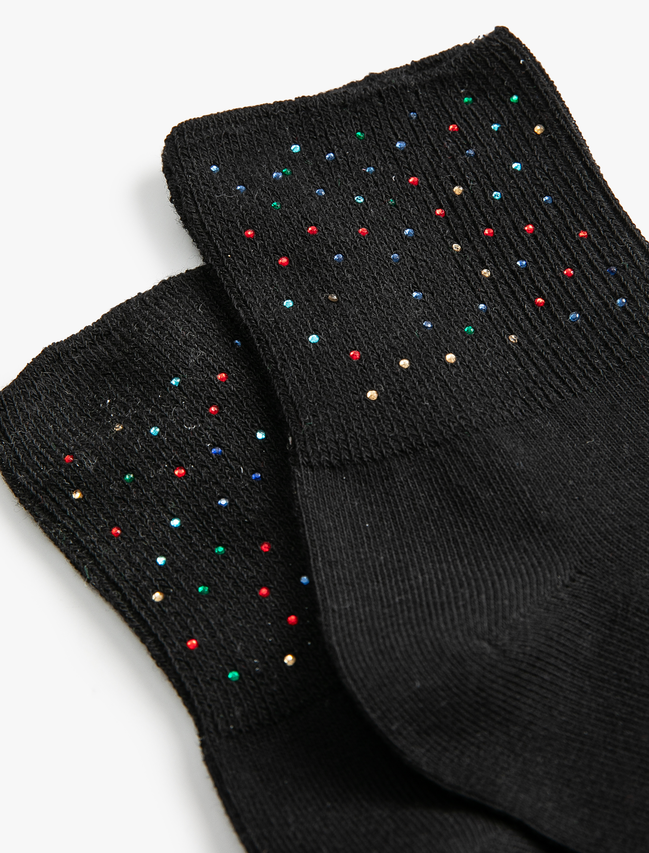  Kadın Soket Çorap Çok Renkli Boncuk İşlemeli