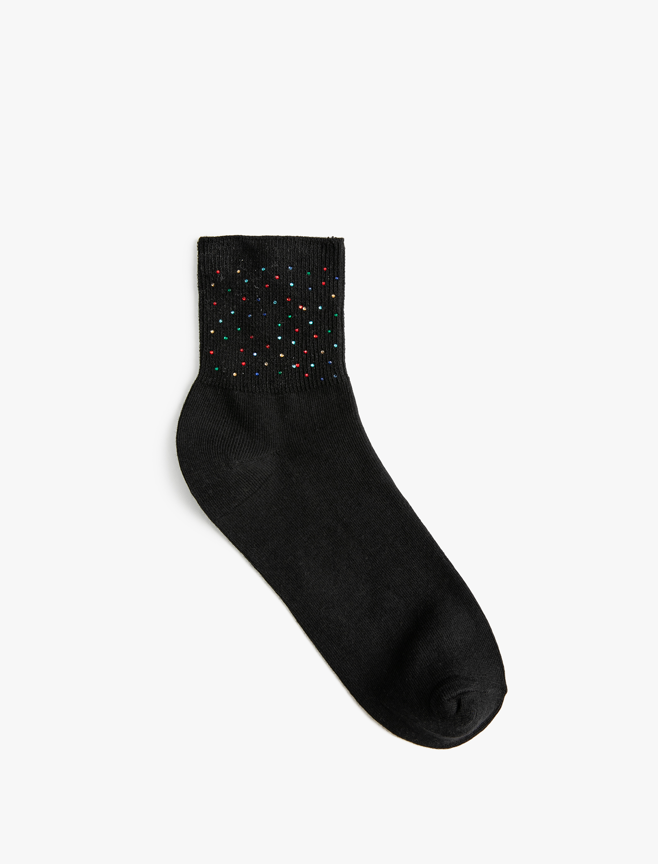  Kadın Soket Çorap Çok Renkli Boncuk İşlemeli