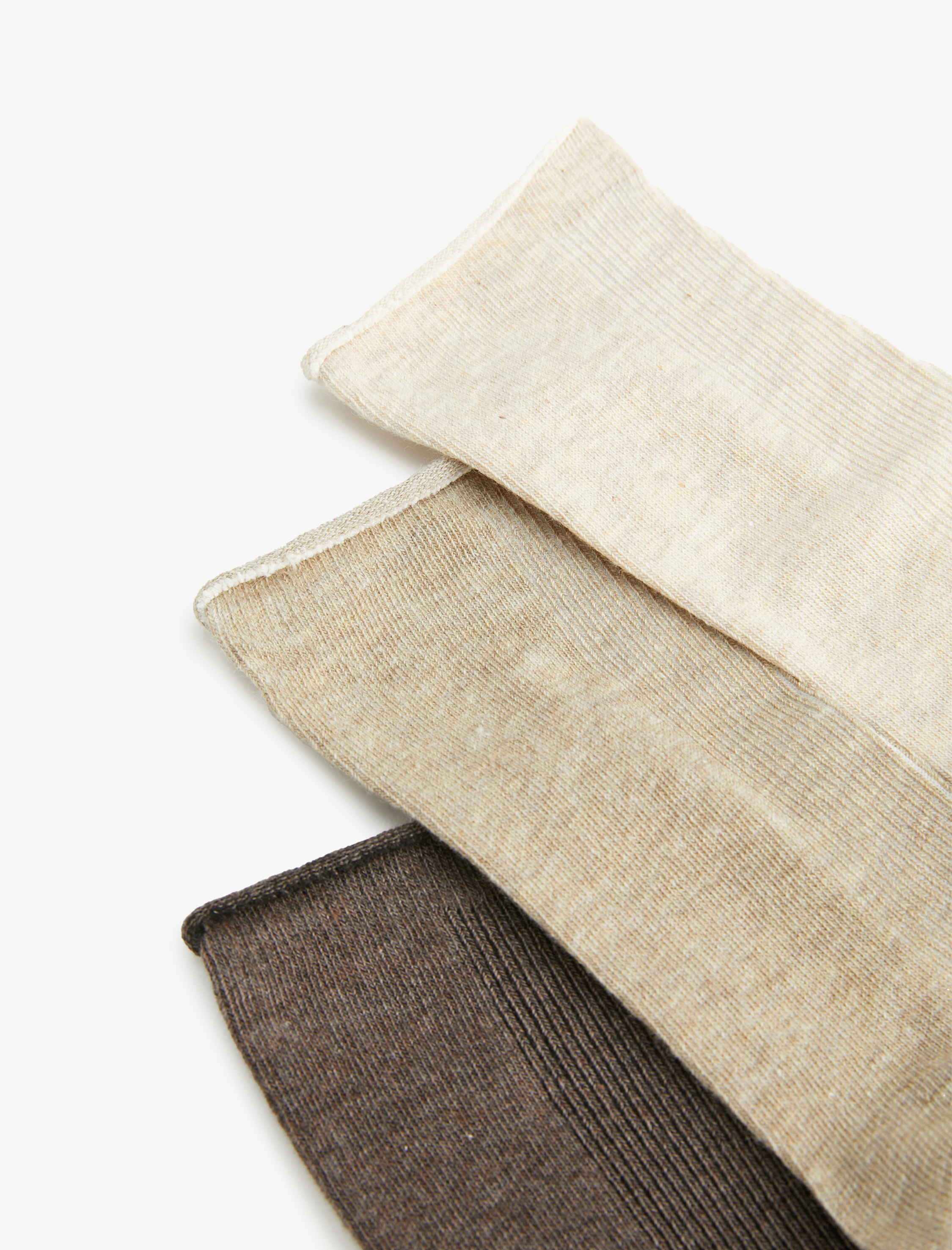  Kadın 3'lü Soket Çorap Seti Basic Çok Renkli