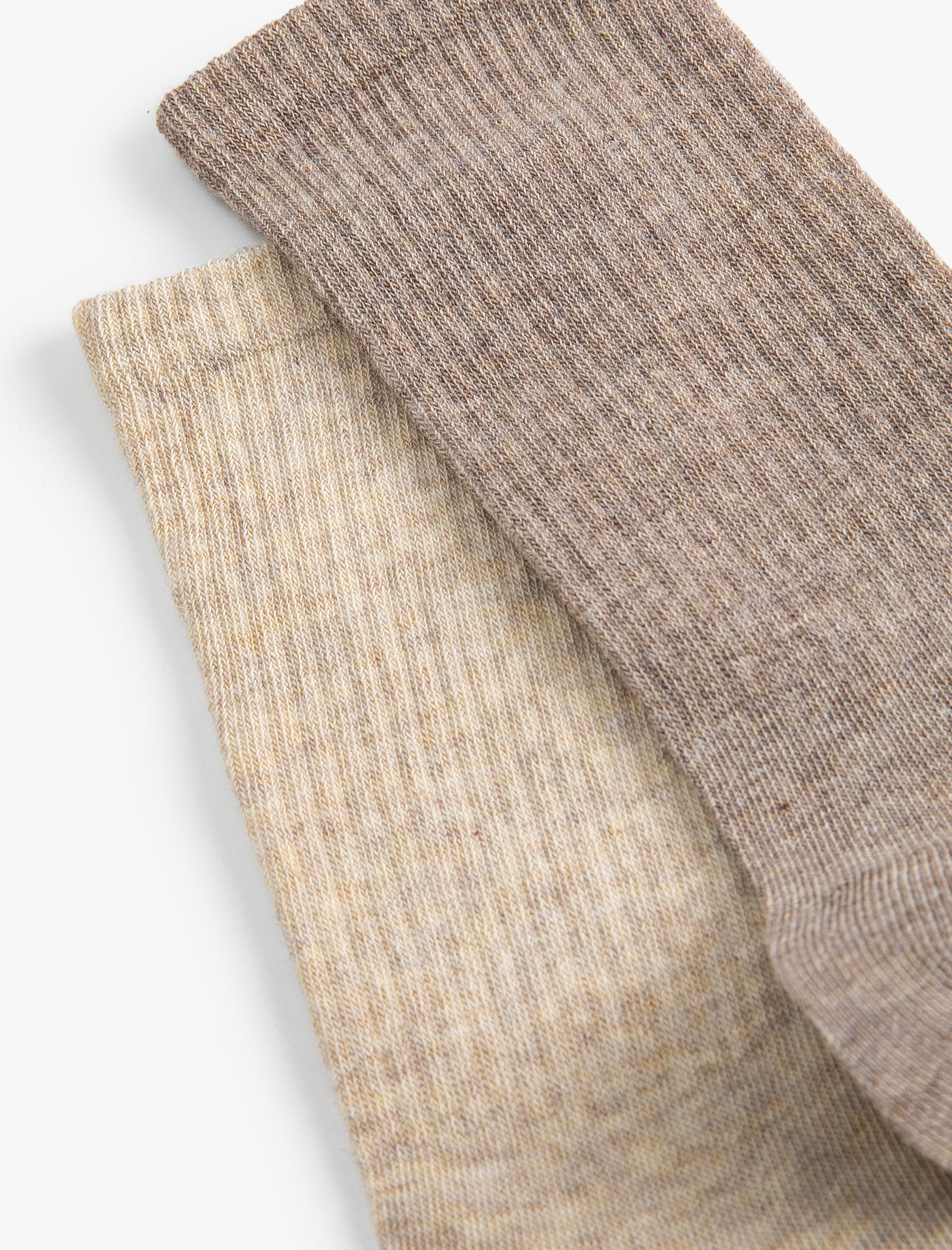  Kadın Basic 2'li Soket Çorap Seti Çok Renkli Dokulu