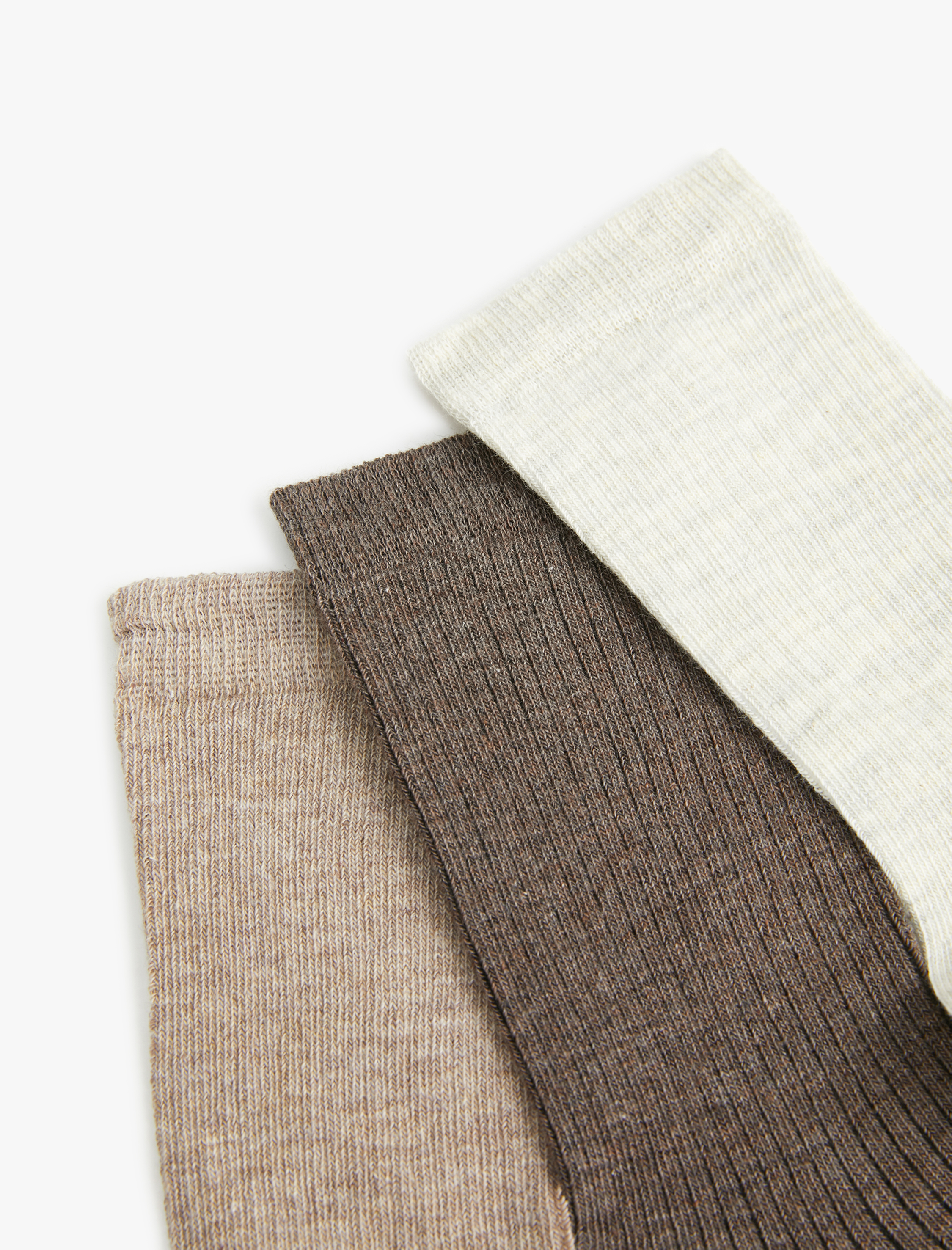  Kadın Basic 3'lü Soket Çorap Seti Çok Renkli