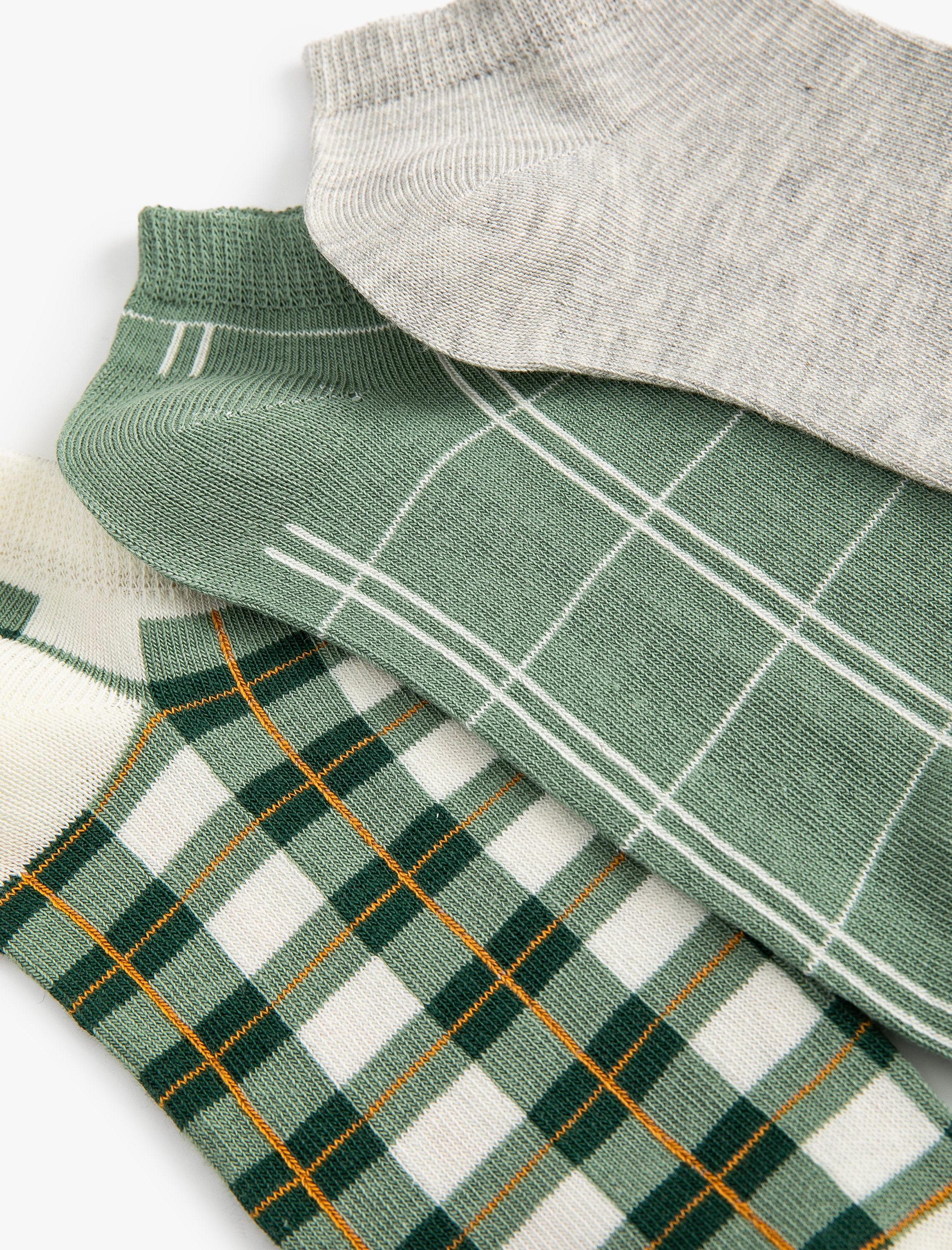  Kadın 3'lü Patik Çorap Seti Çok Renkli Geometrik Desenli