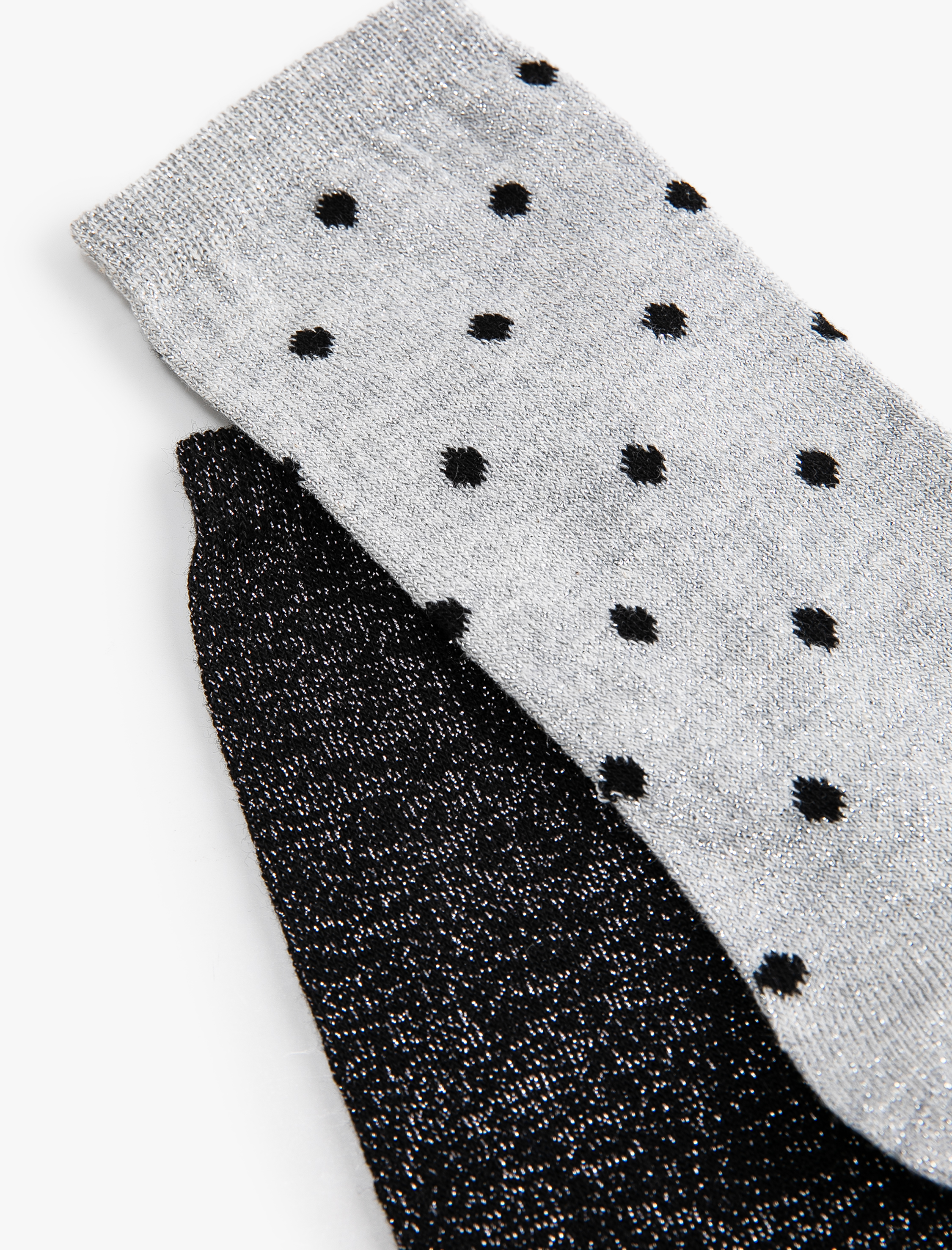  Kadın 2'li Soket Çorap Seti Metalik Çok Renkli