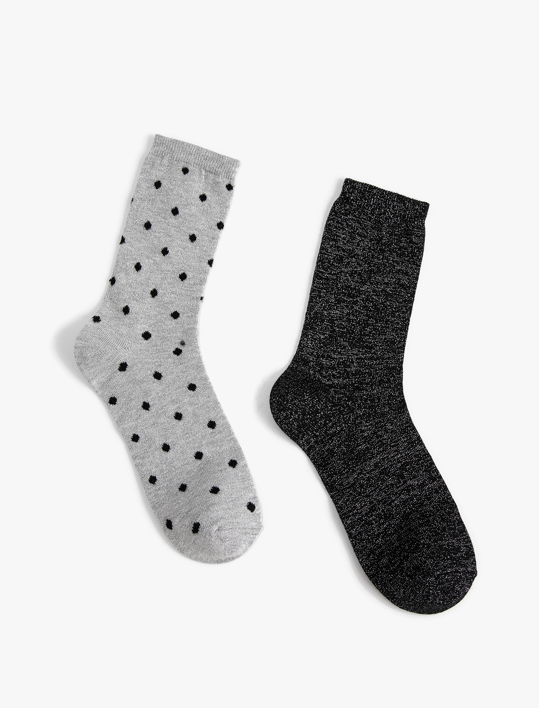  Kadın 2'li Soket Çorap Seti Metalik Çok Renkli