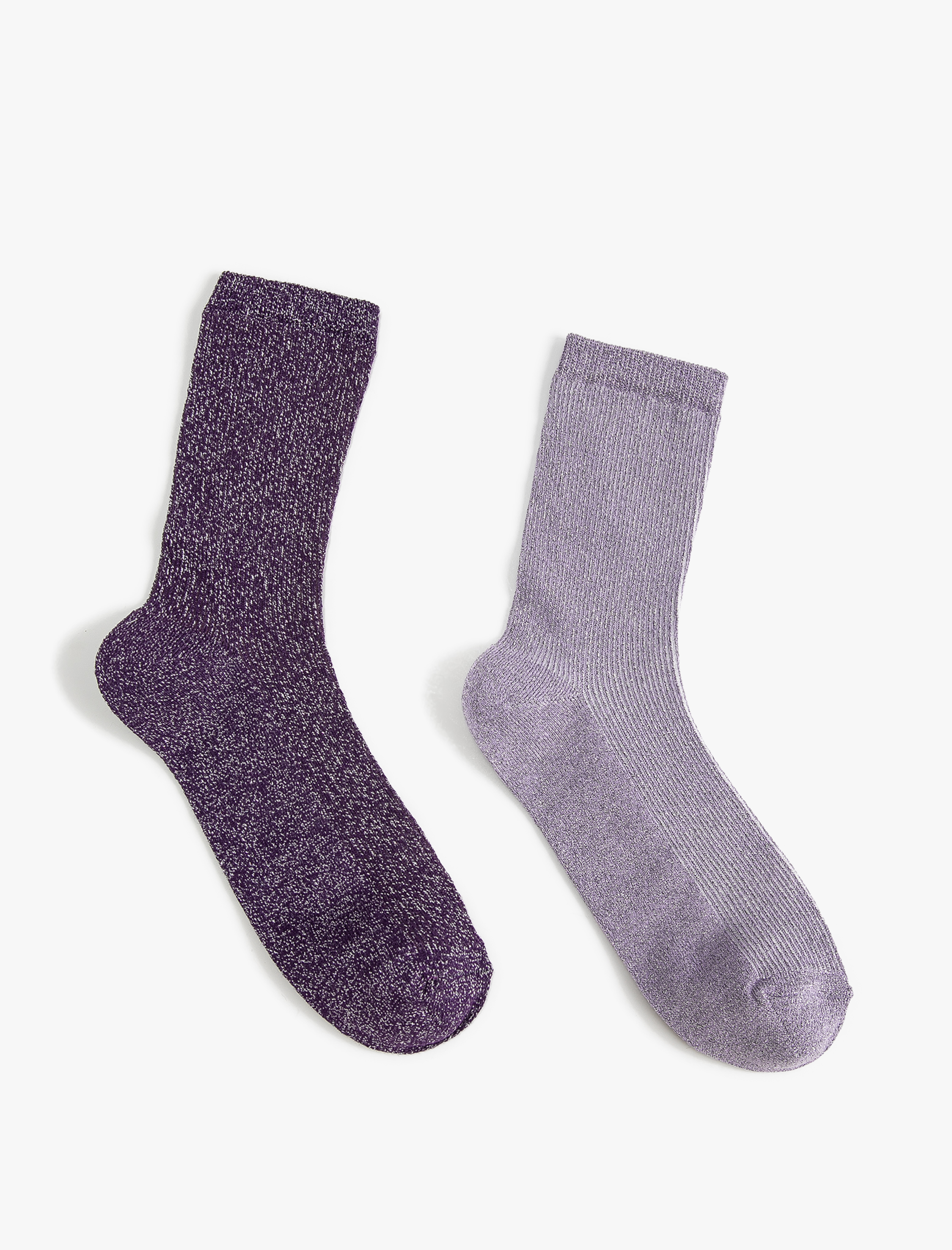  Kadın 2'li Soket Çorap Seti Kırçıllı Çok Renkli