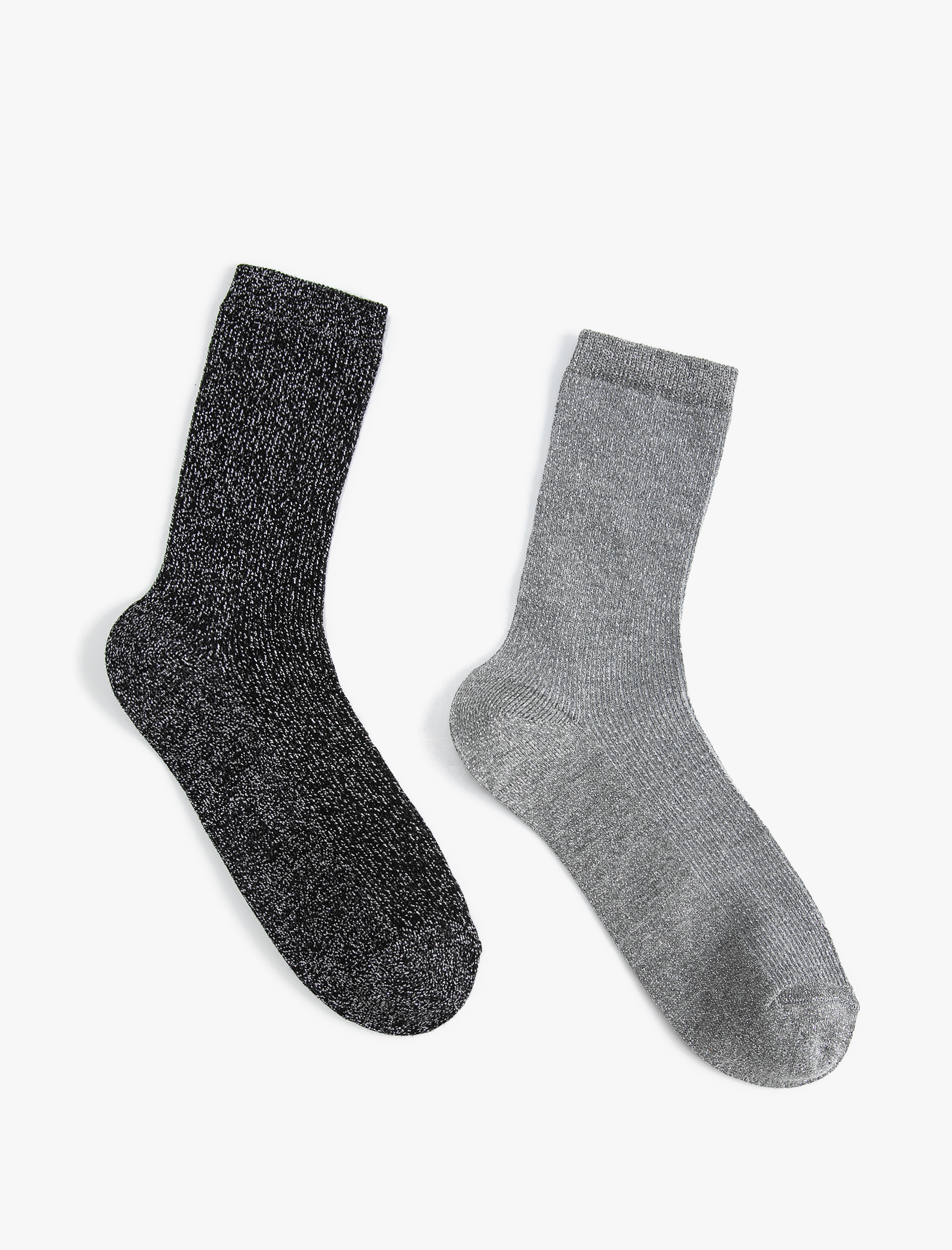  Kadın 2'li Soket Çorap Seti Kırçıllı Çok Renkli