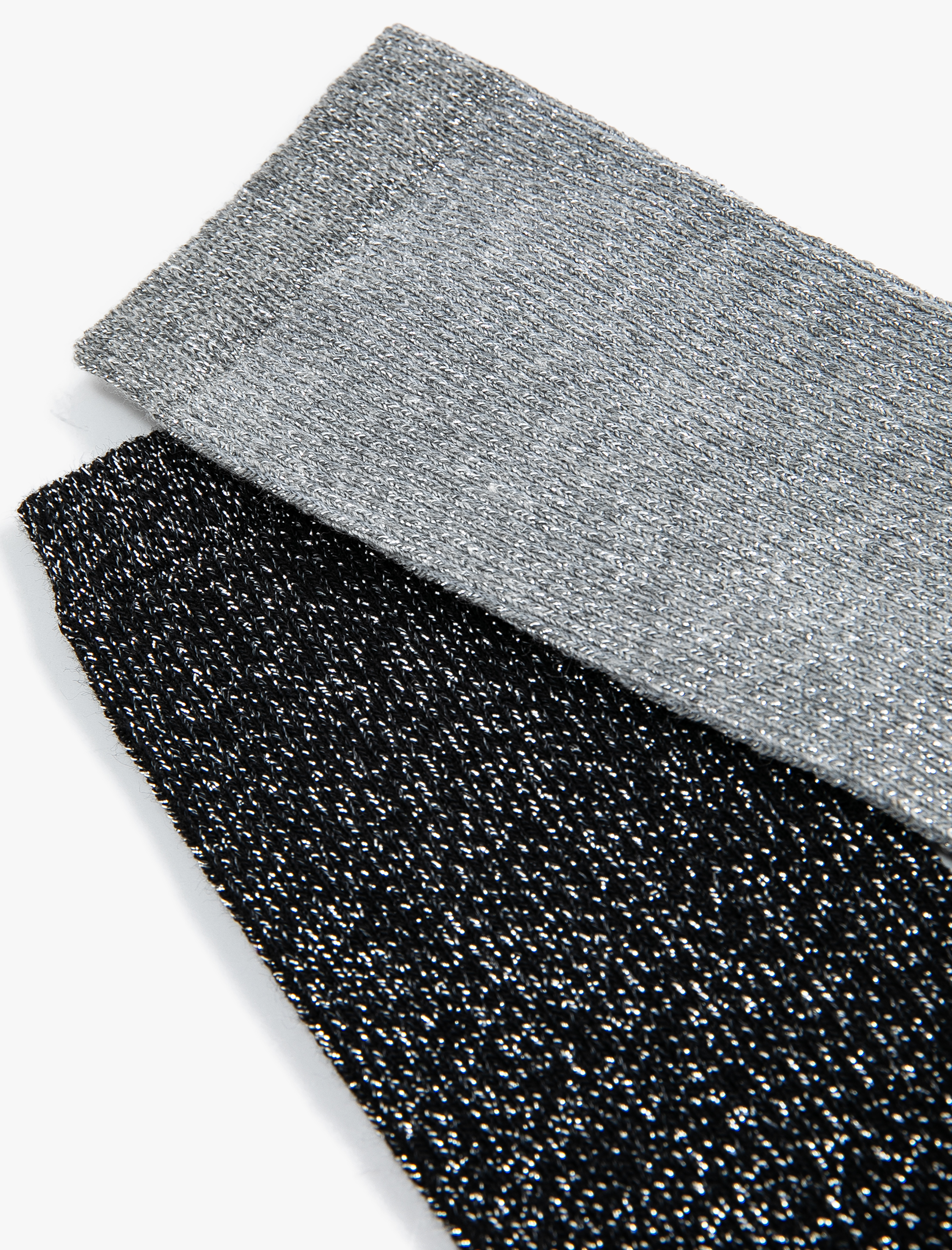  Kadın 2'li Soket Çorap Seti Kırçıllı Çok Renkli