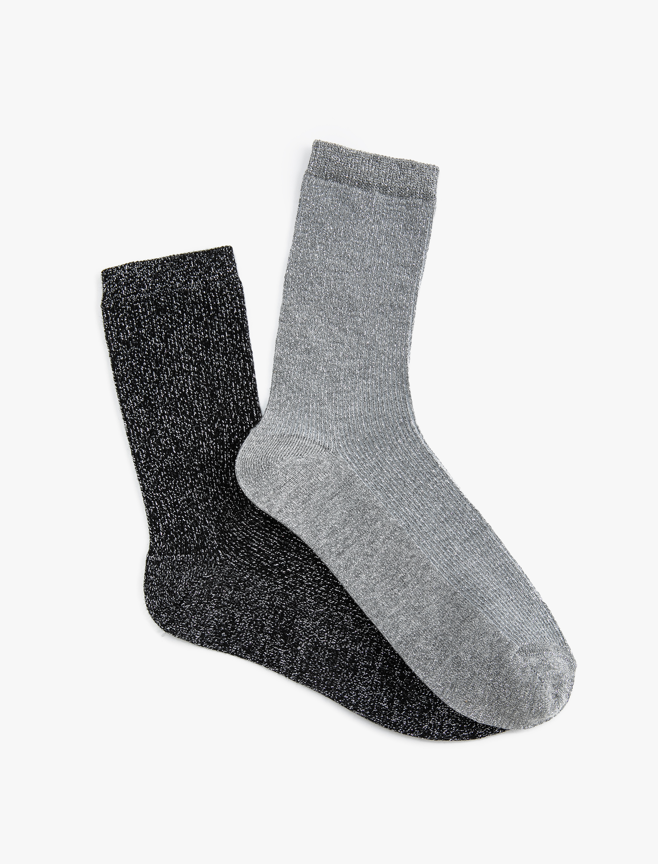  Kadın 2'li Soket Çorap Seti Kırçıllı Çok Renkli