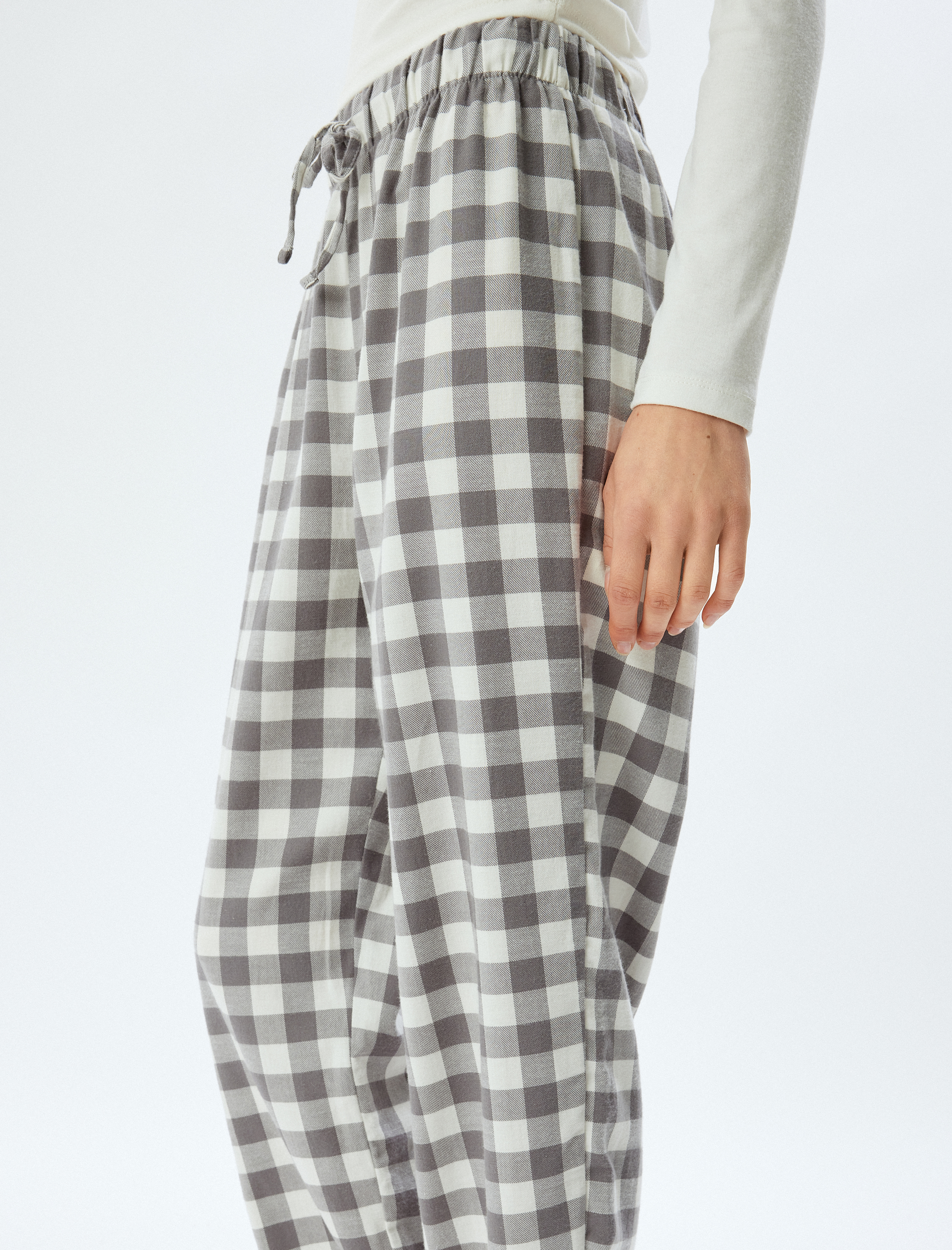 Jogger Pijama Altı Pamuklu Beli Lastikli Bağlamalı