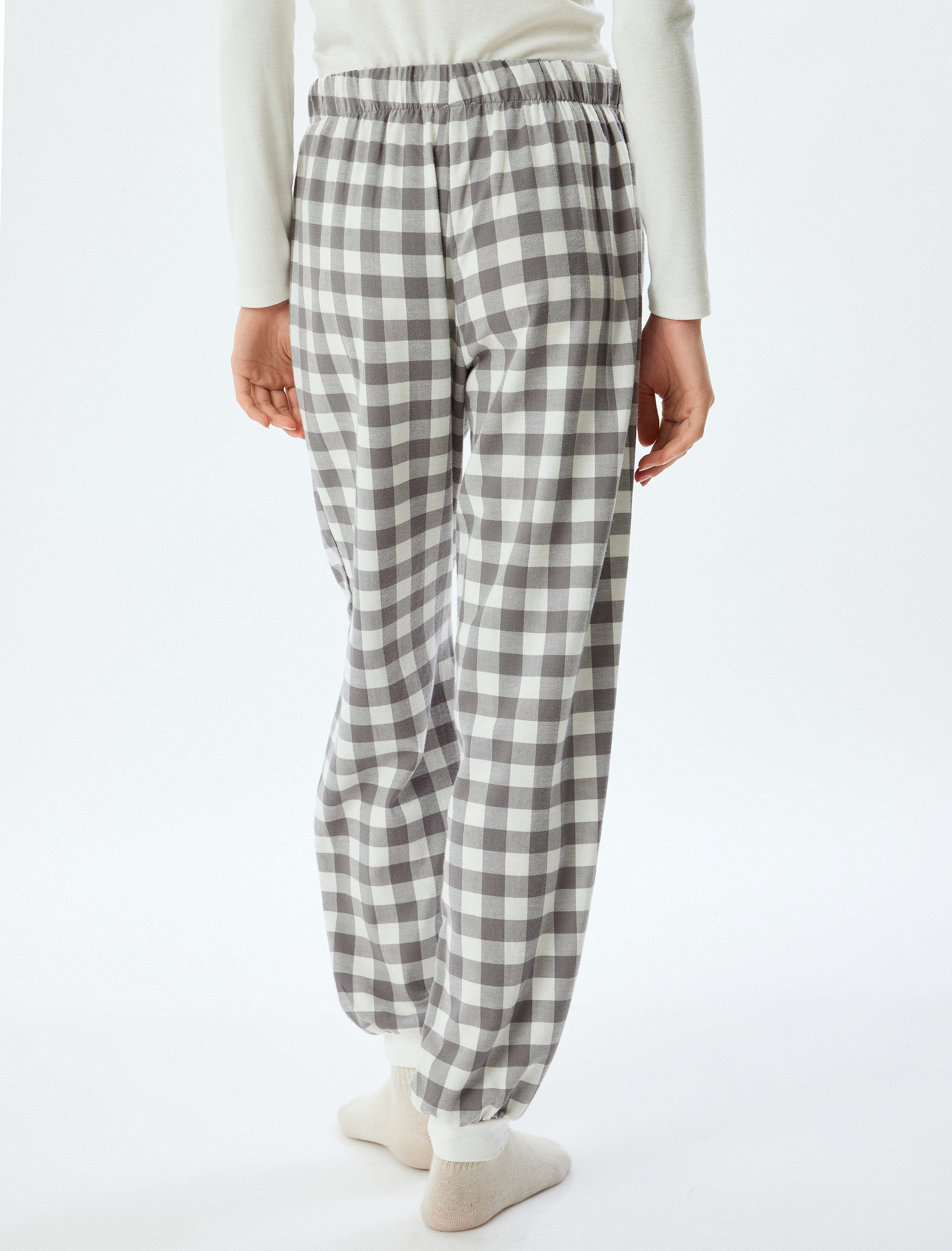 Jogger Pijama Altı Pamuklu Beli Lastikli Bağlamalı