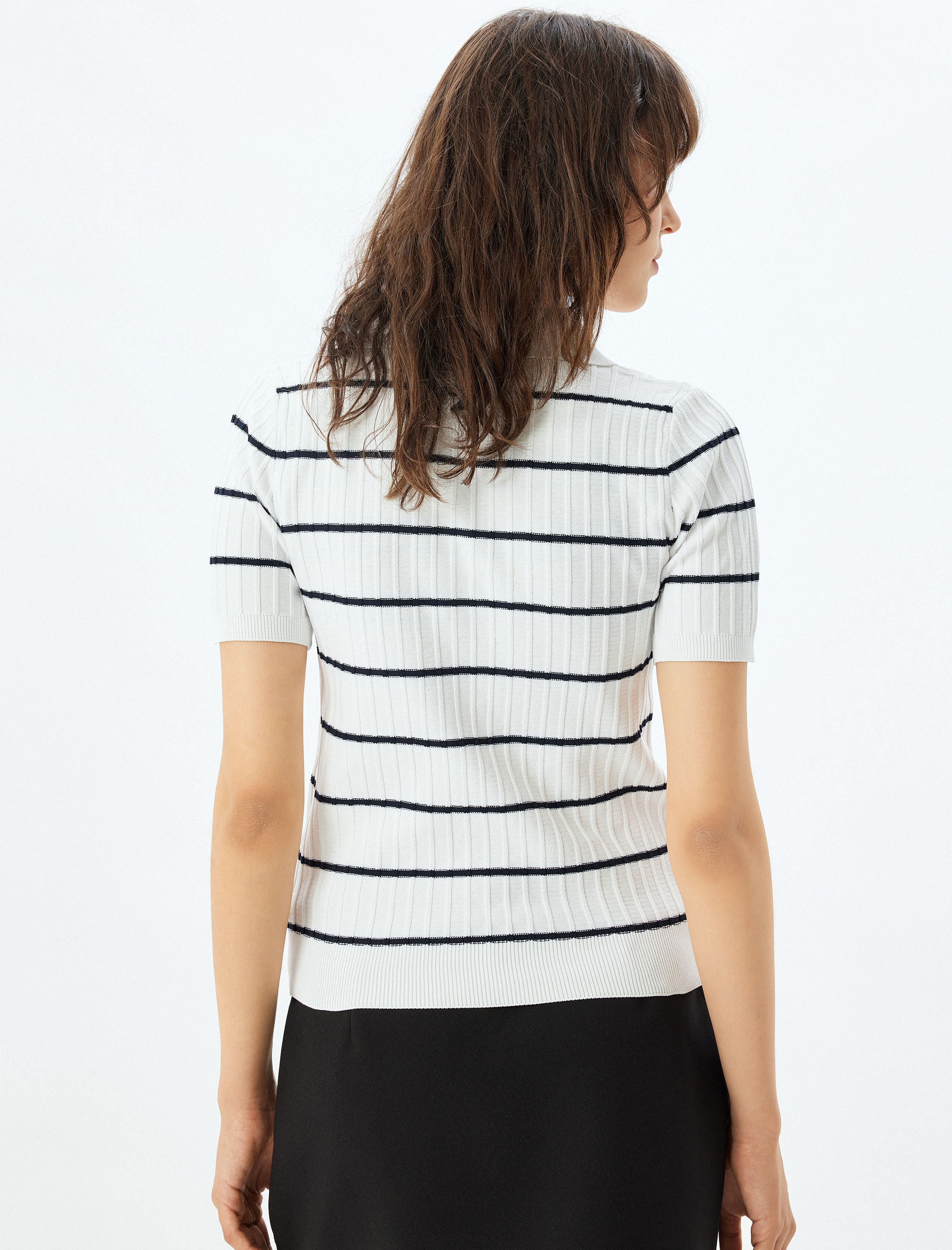   Polo Triko Kazak Kısa Kollu Dokulu