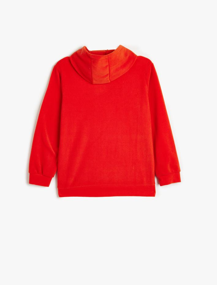 Erkek Çocuk Kapşonlu Sweatshirt Baskılı Uzun Kollu