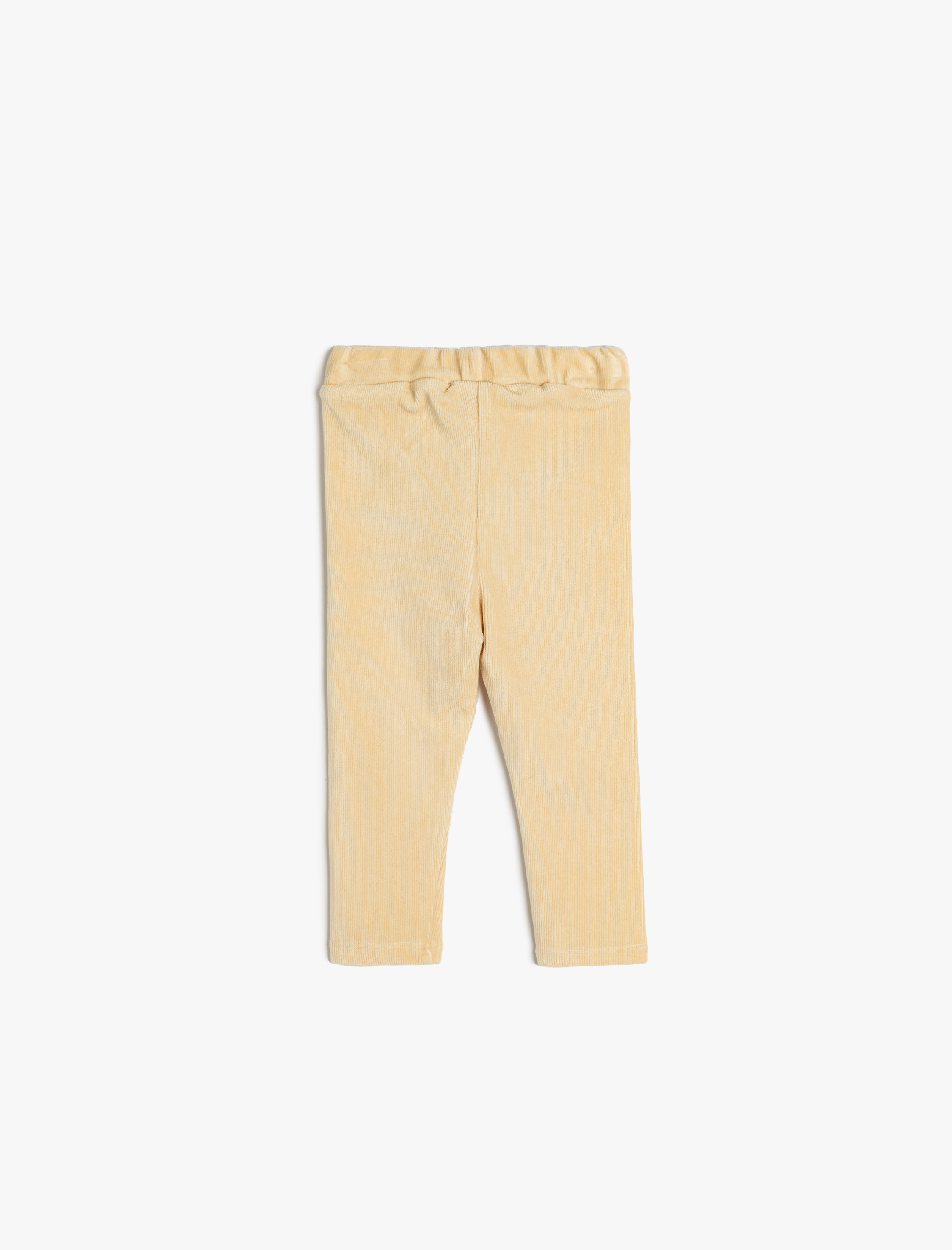  Kız Bebek Pamuklu Beli Lastikli Cep Detaylı Kadife Fitilli Tayt