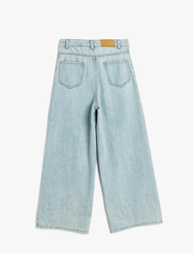 Bol Paça Kot Pantolon Cepli Pamuklu  - Wide Leg Jeans_3