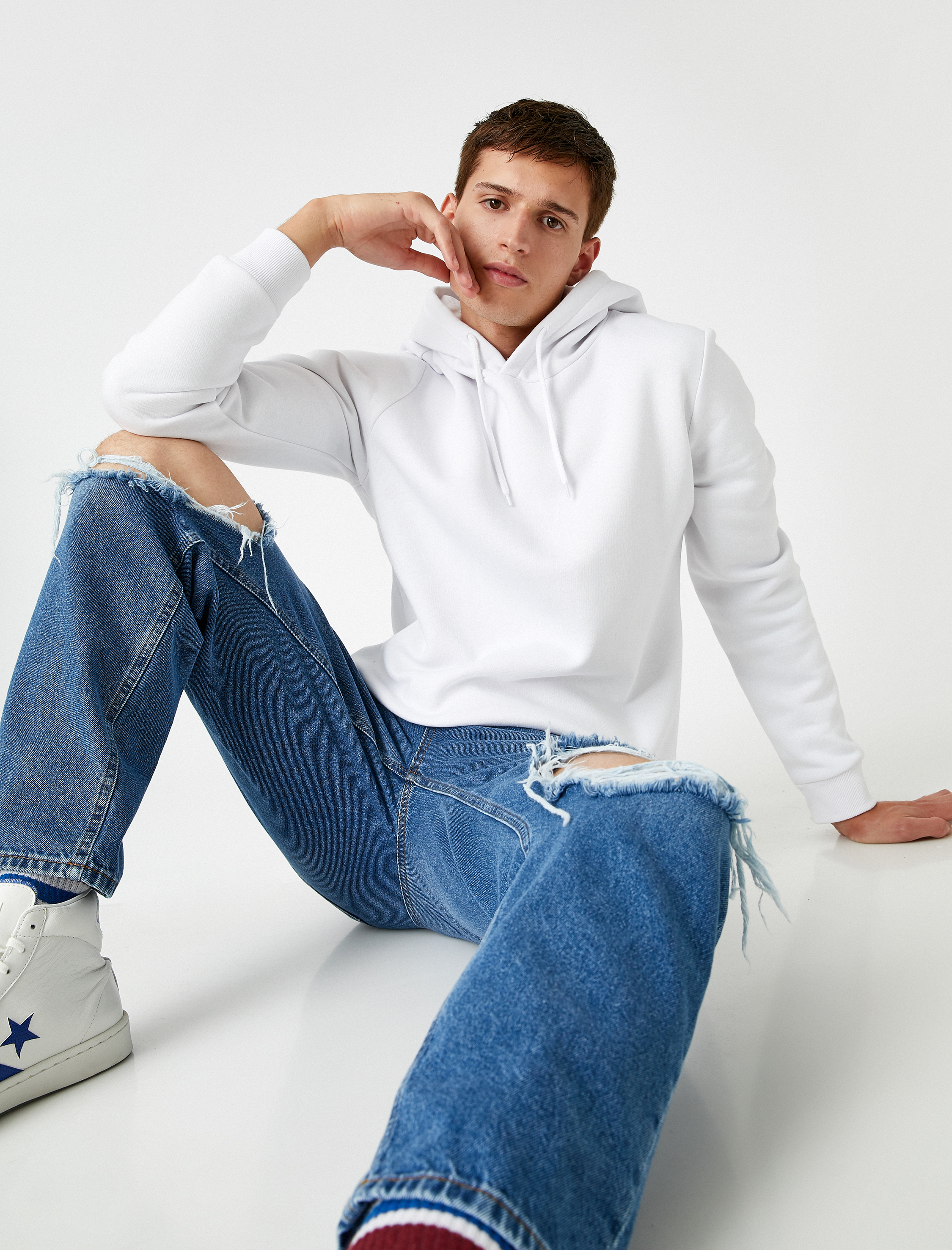 Basic Sweatshirt Kapüşonlu
