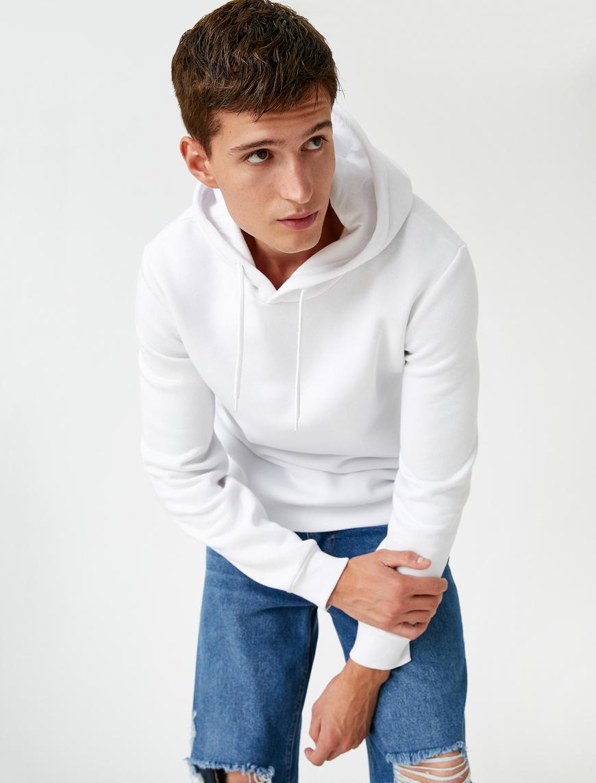   Basic Sweatshirt Kapüşonlu