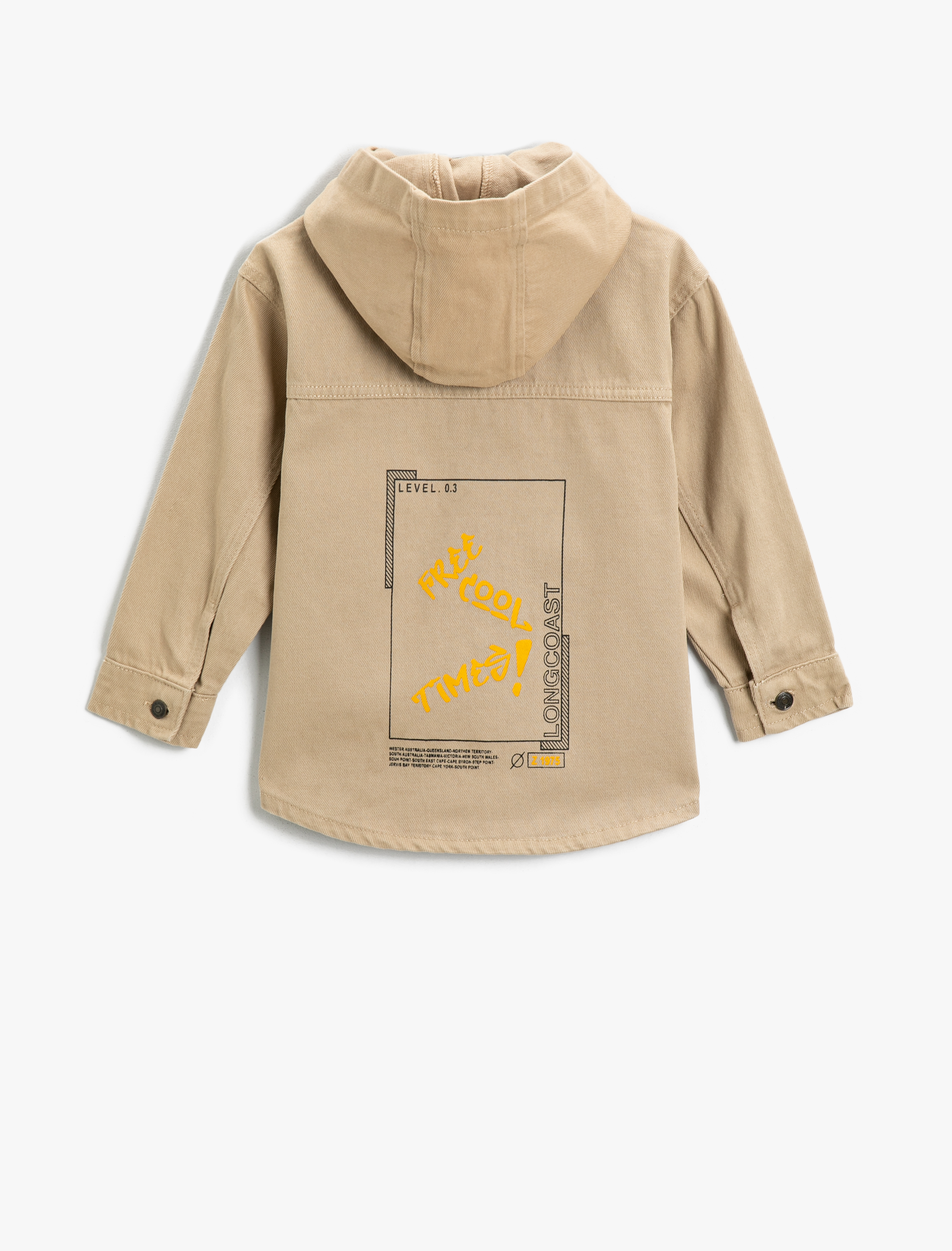  Erkek Çocuk Çıkarılabilir Kapüşonlu Cep Detaylı Düğmeli Pamuklu Ceket