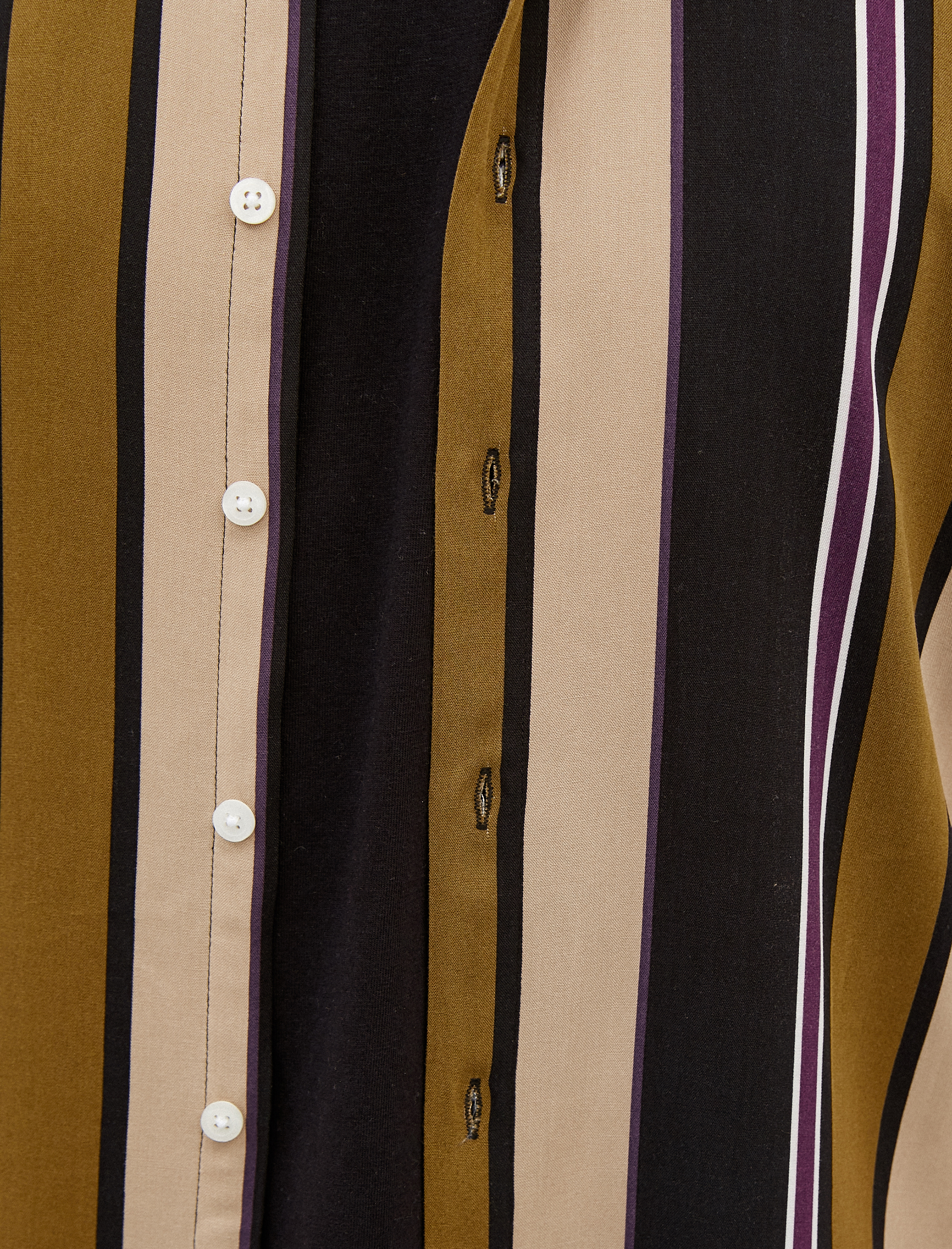   Kısa Kollu Gömlek Çizgili Renk Bloklu