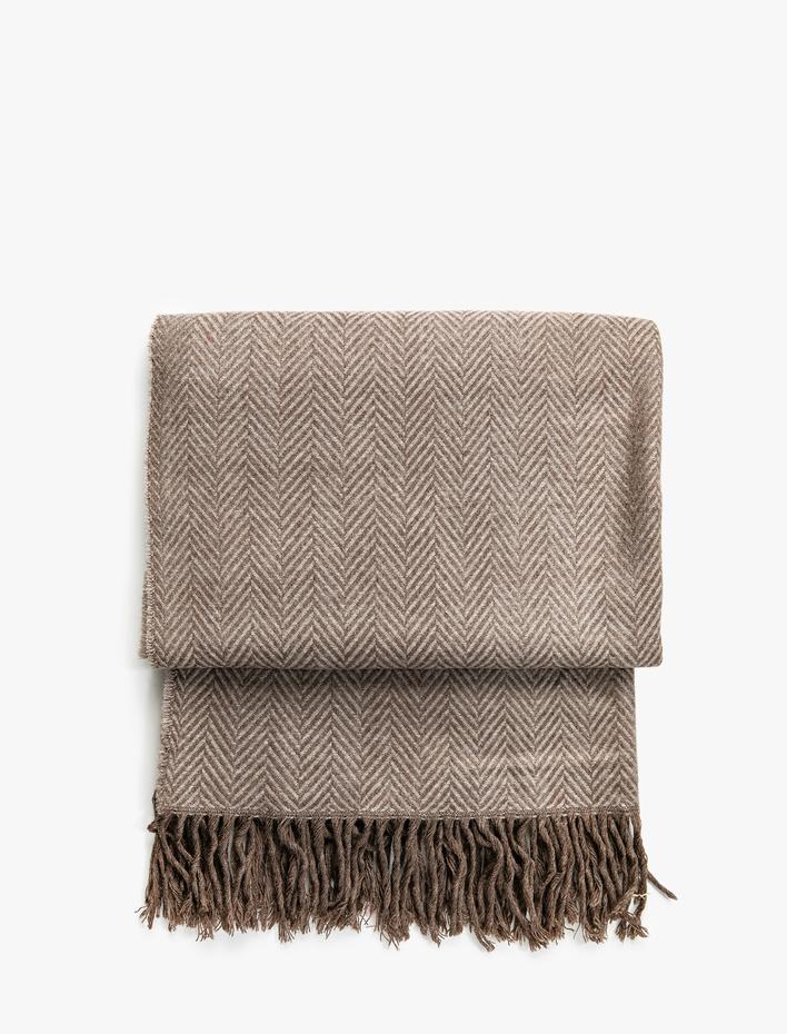 Kadın Atkı Püsküllü Dokulu