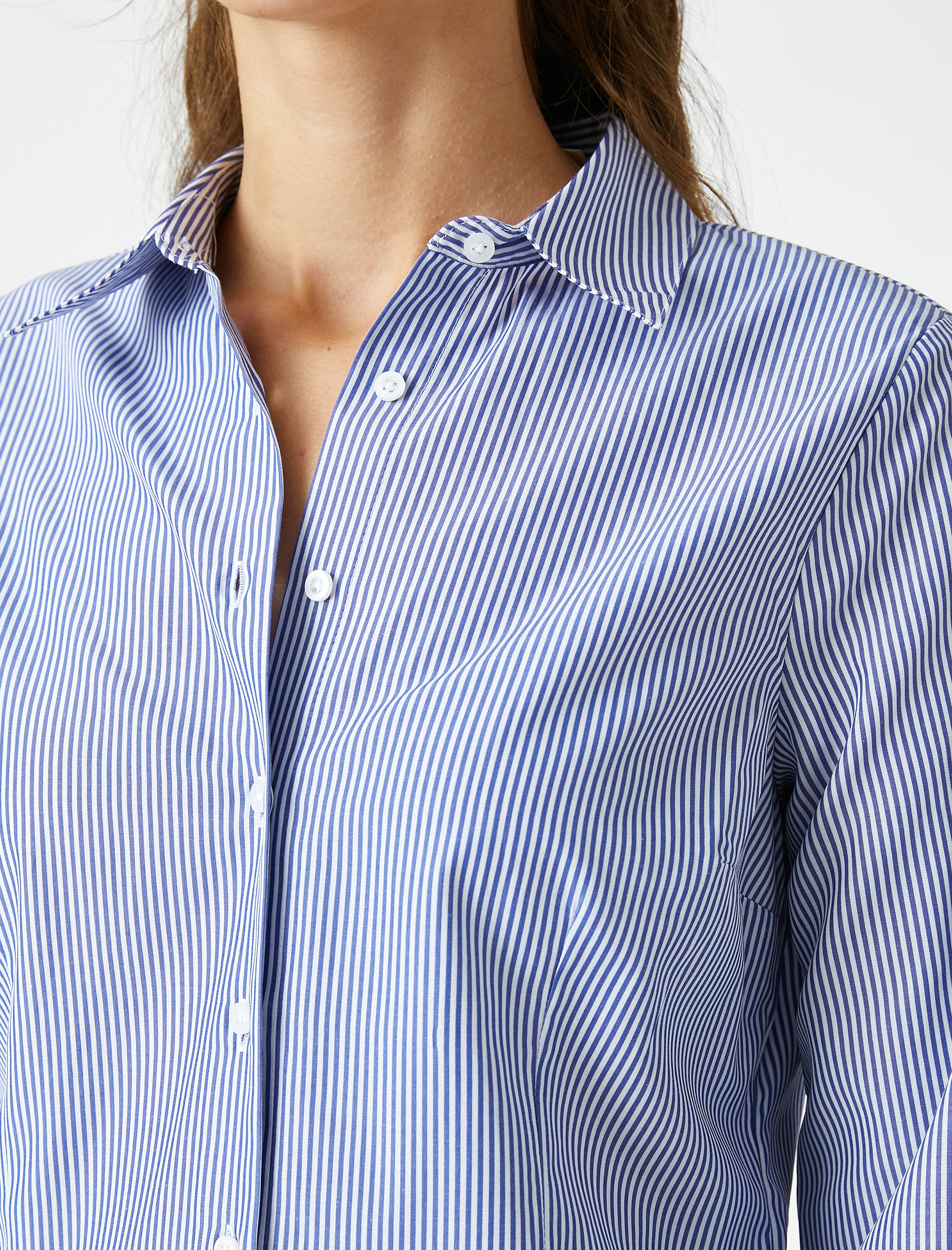   Çizgili Basic Uzun Kollu Gömlek