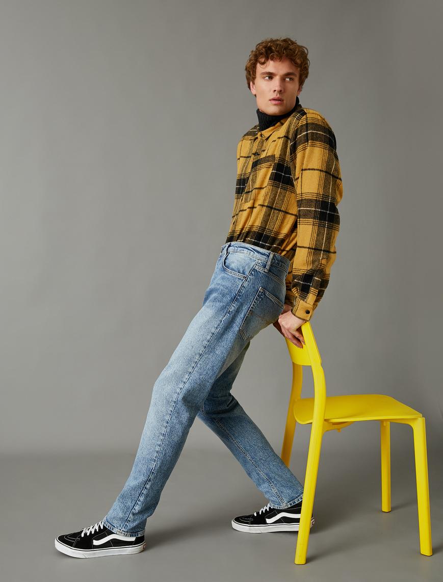   Tapered Fit Taşlamalı Kot Pantolon - Joe Jean