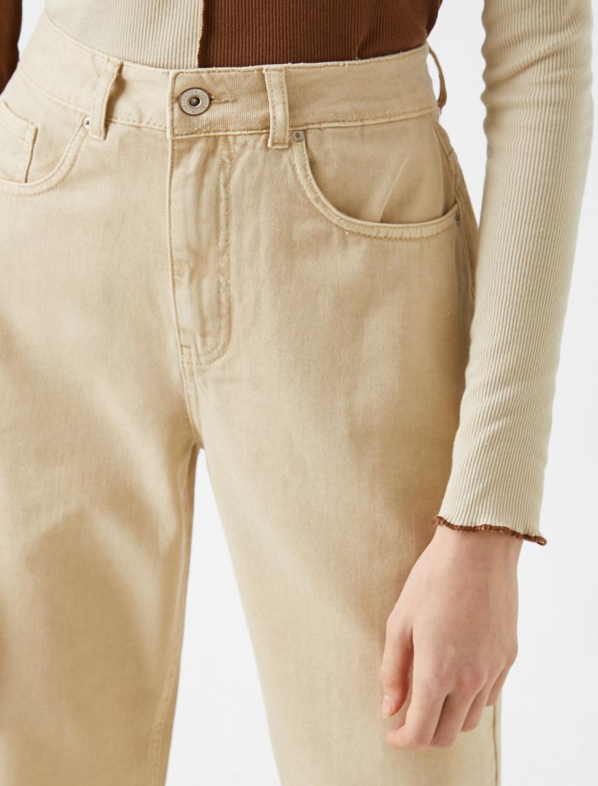   Yüksek Bel Bol Paça Kot Pantolon  - Wide Leg