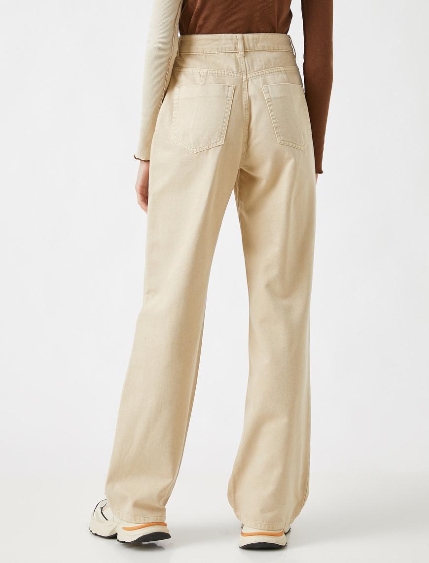   Yüksek Bel Bol Paça Kot Pantolon  - Wide Leg
