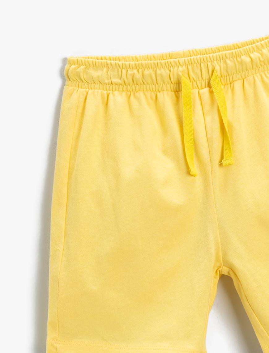  Erkek Çocuk Basic Şort Beli Bağcıklı