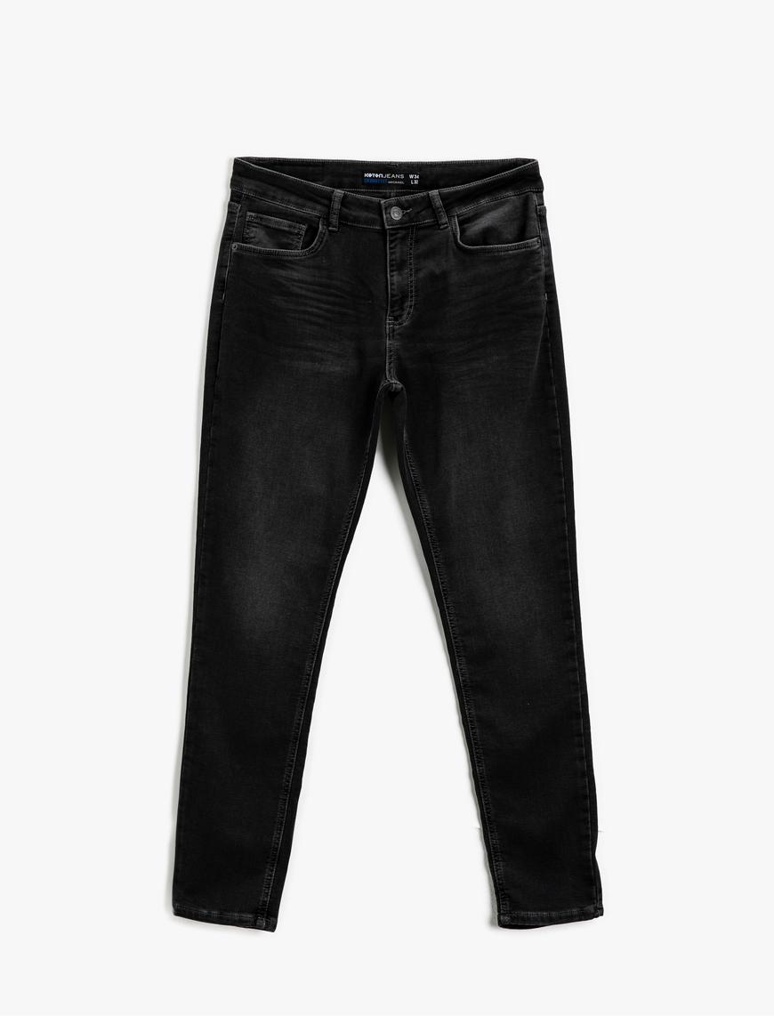   Skinny Fit Taşlamalı Kot Pantolon - Michael Jean