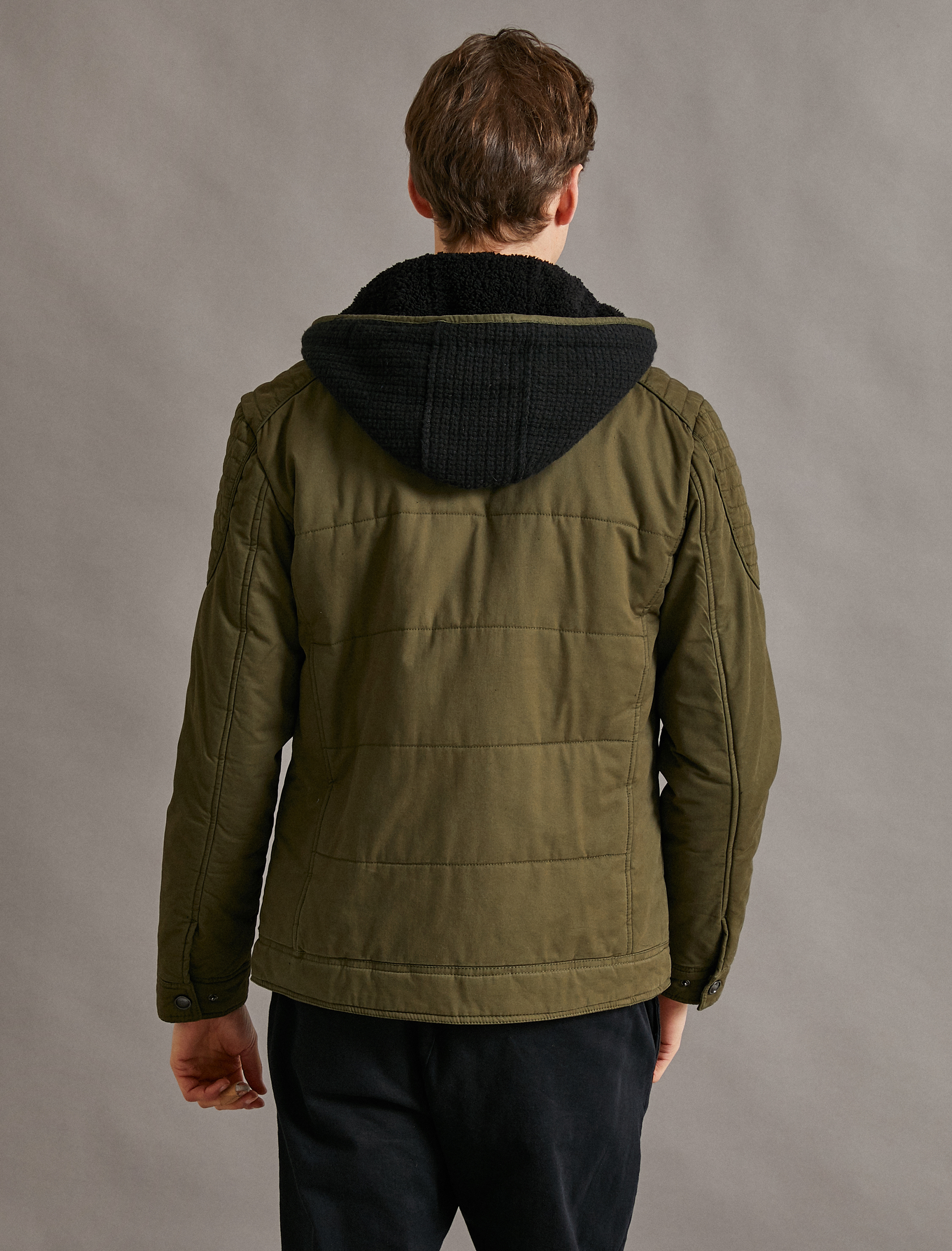   Kapüşonlu Ceket Fermuar Detaylı Pamuklu