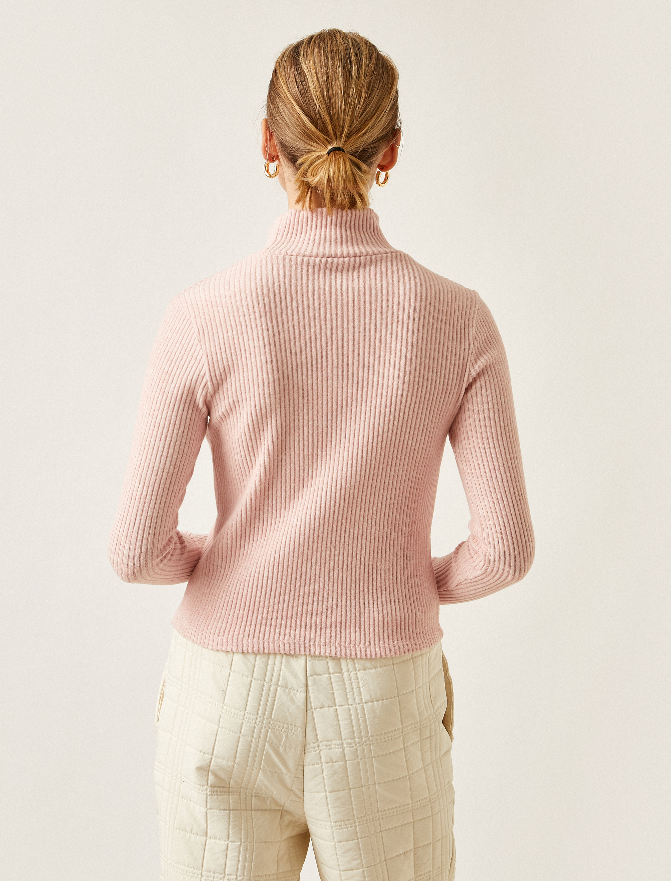   Uzun Kollu Tişört Balıkçı Yaka Fitilli